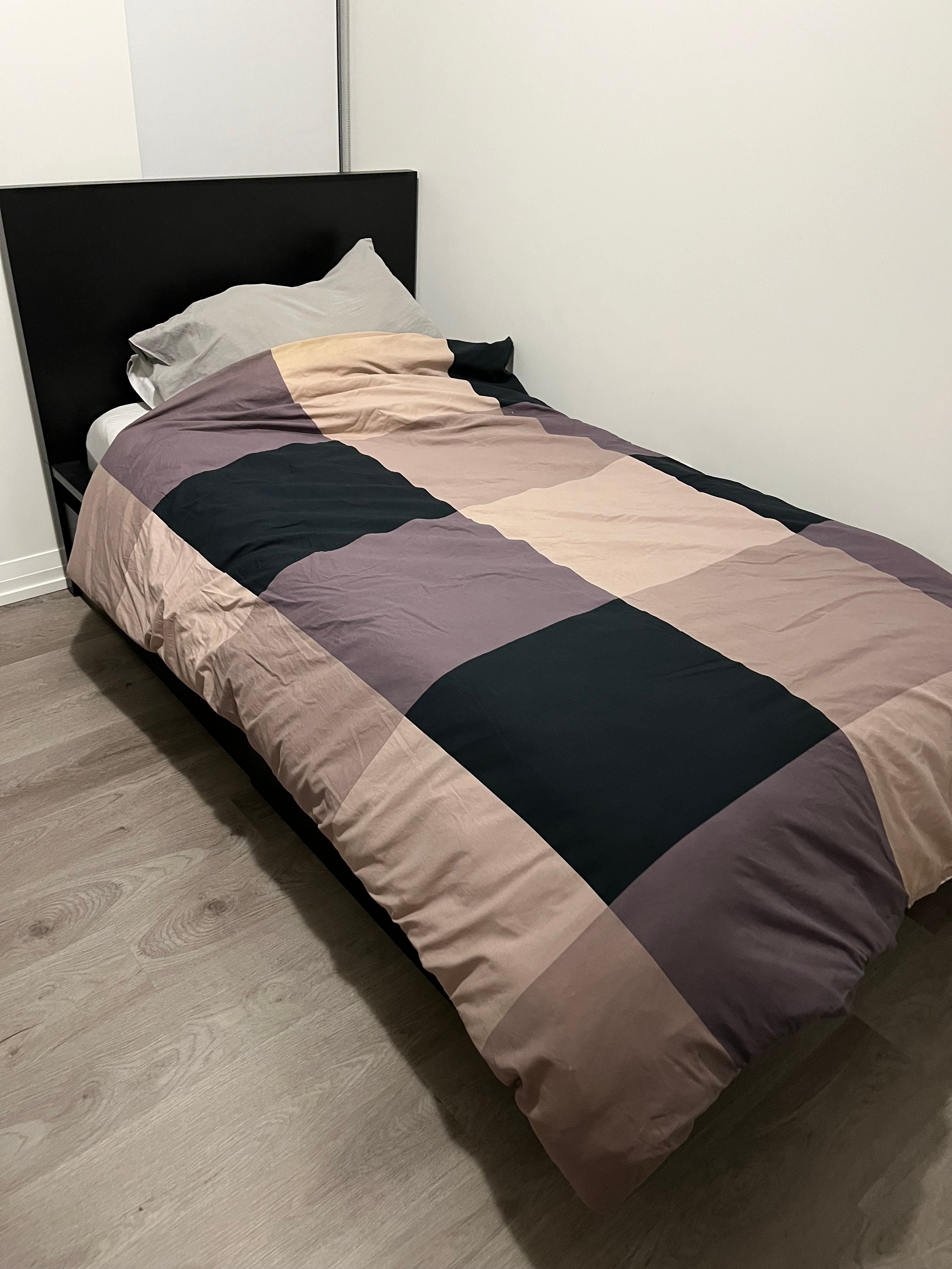 Black Single Bed Frame with Under-Bed Storage