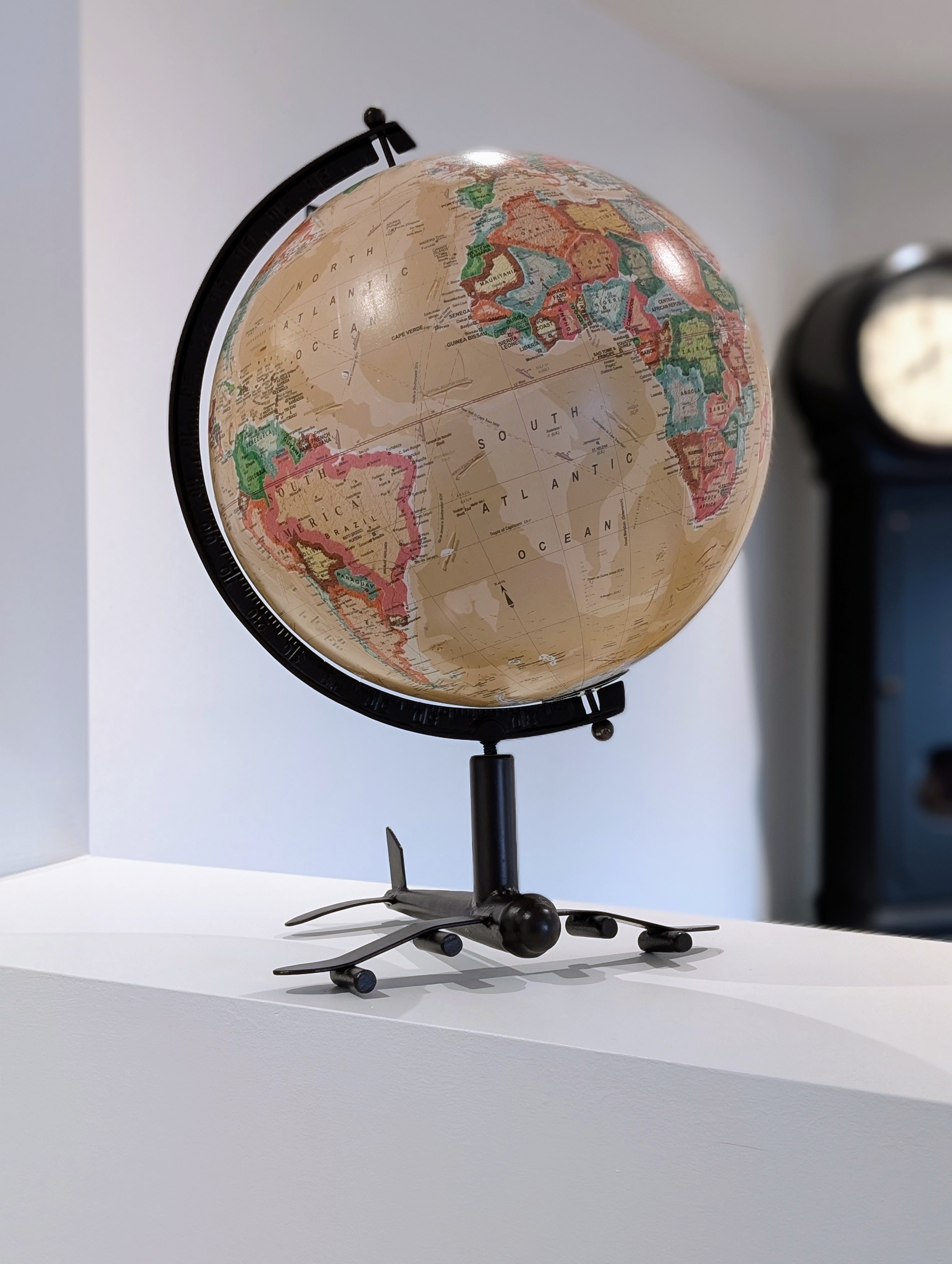 Desk Globe with Airplane Stand