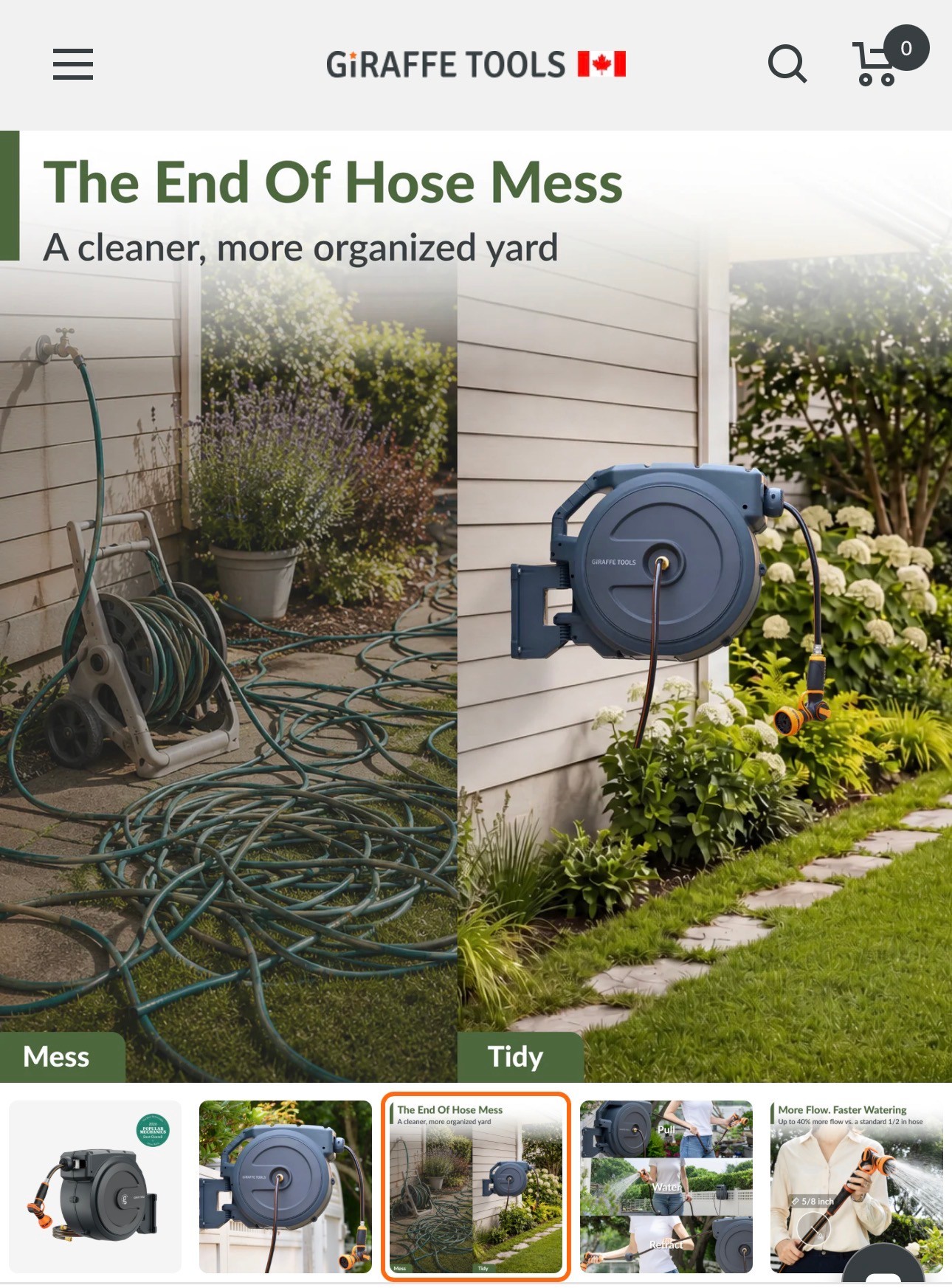 Retractable Garden Hose Reel-5/8in-90ft  Locking System UV proof - photo 2