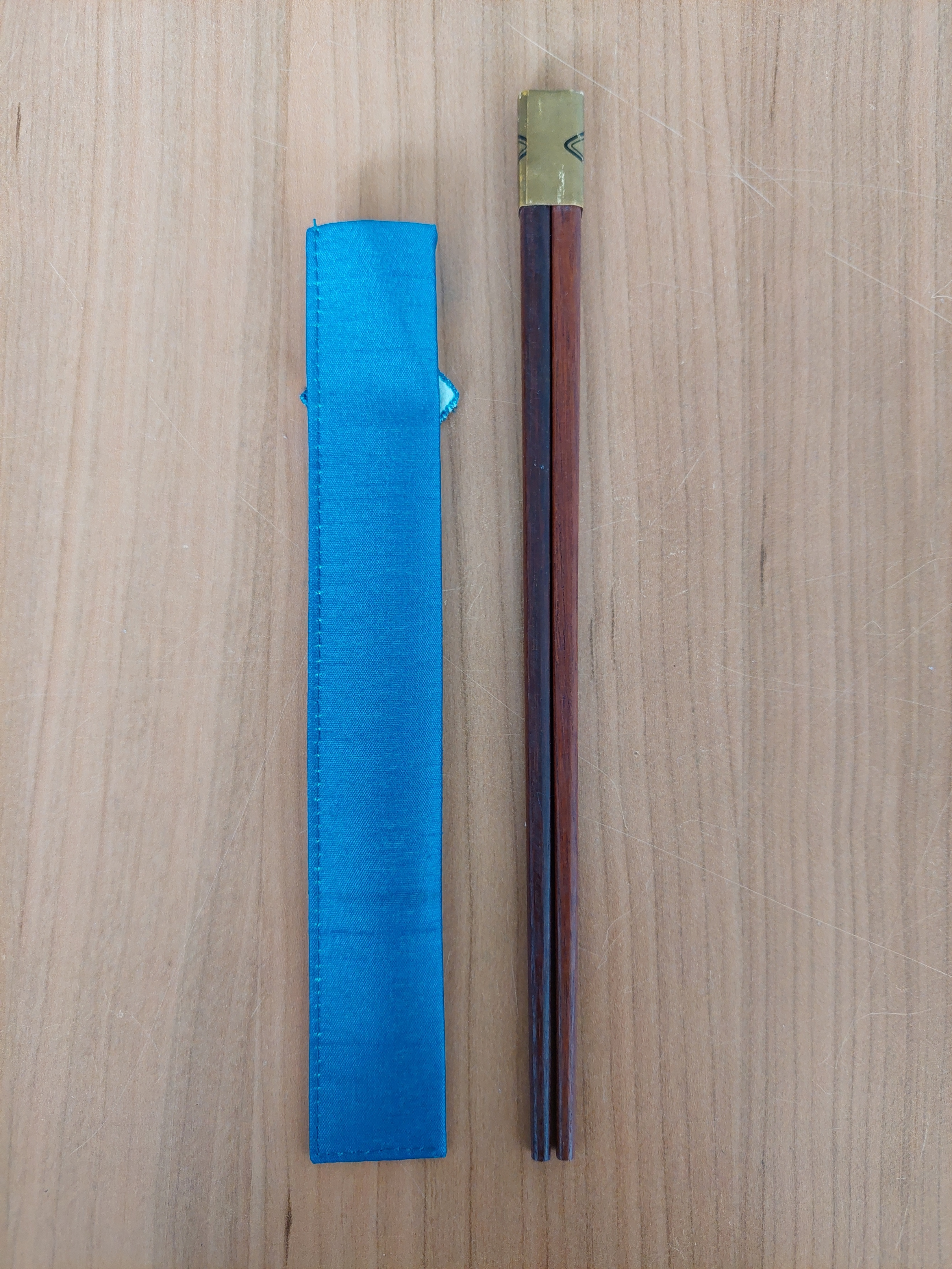 Wooden Chopsticks Blue Butterfly Pouch - photo 2