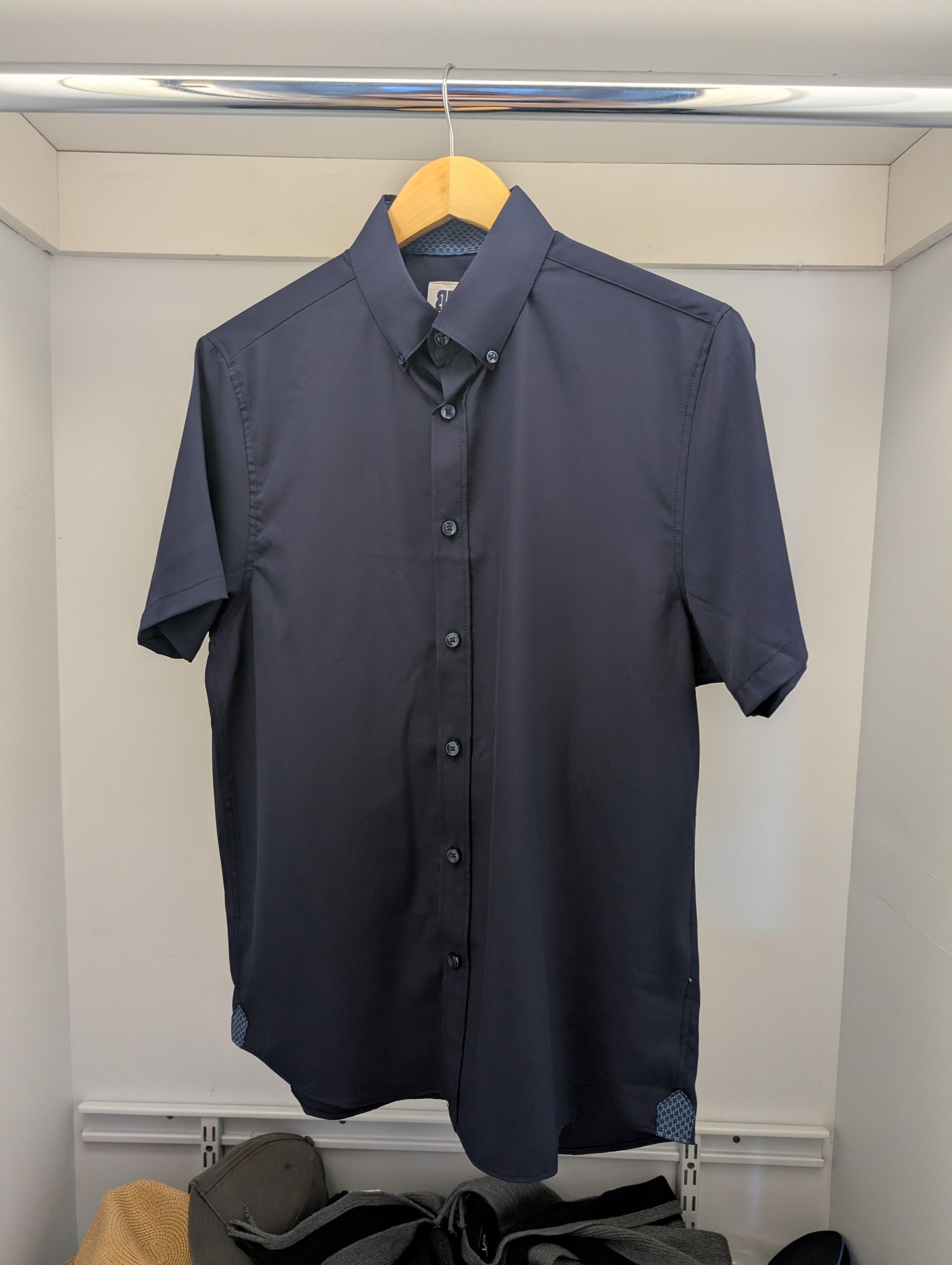 Brooklyn Brigade Solid Short Sleeve 4-Way Stretch Shirt (Navy) S