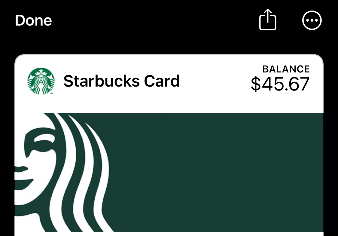 Starbucks gift cards - about $45
