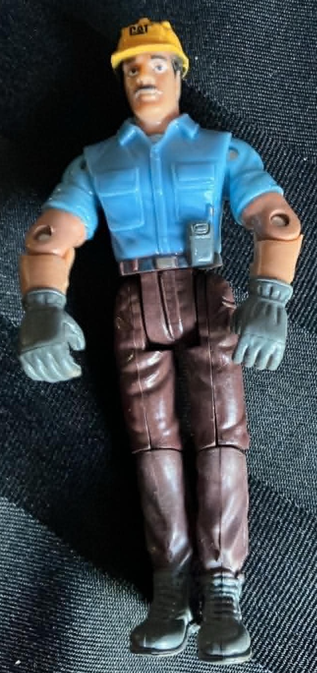 Vintage CAT Caterpillar Worker Action Figure Articulated - 4"