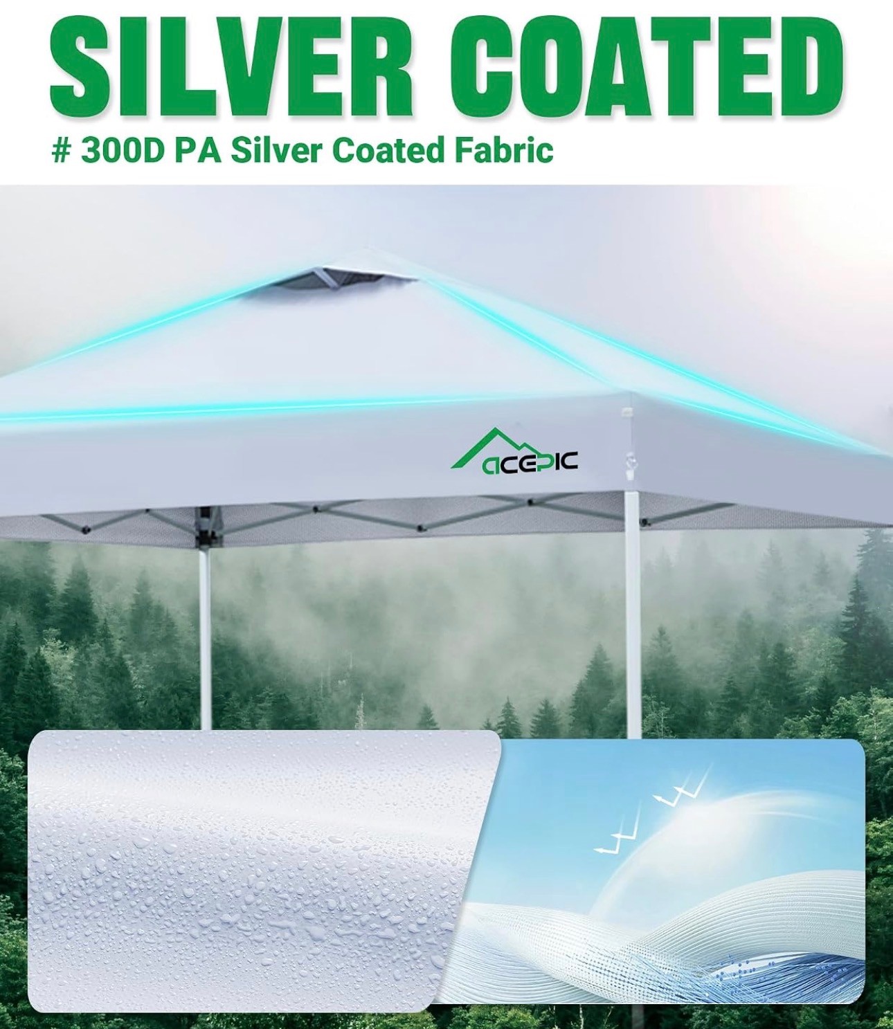 Pop Up Canopy Tent 10x10' Easy Setup Instant Portable Wheel Bag - photo 5