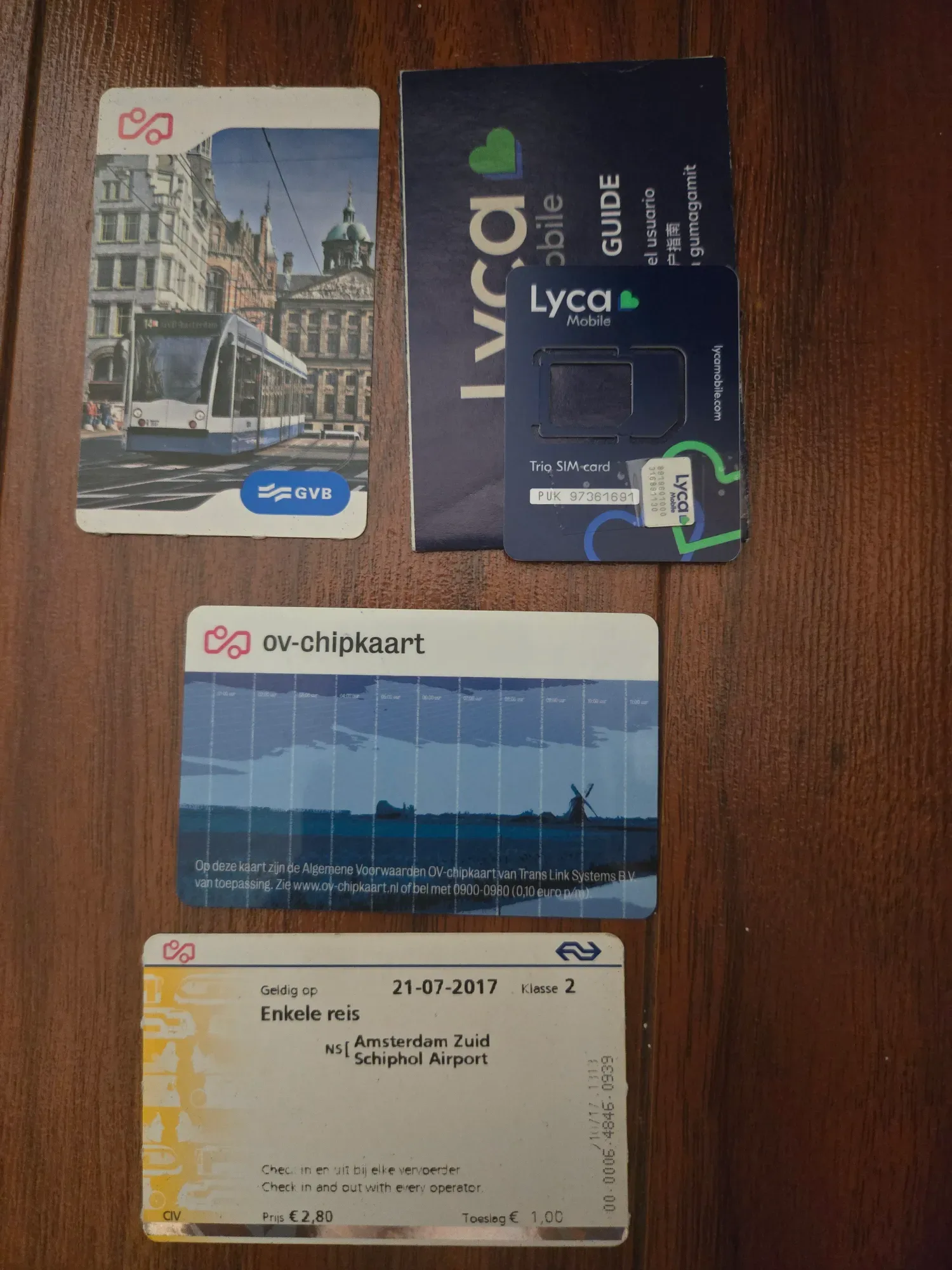 European Travel Memorabilia (inc unused Amsterdam transit cards)