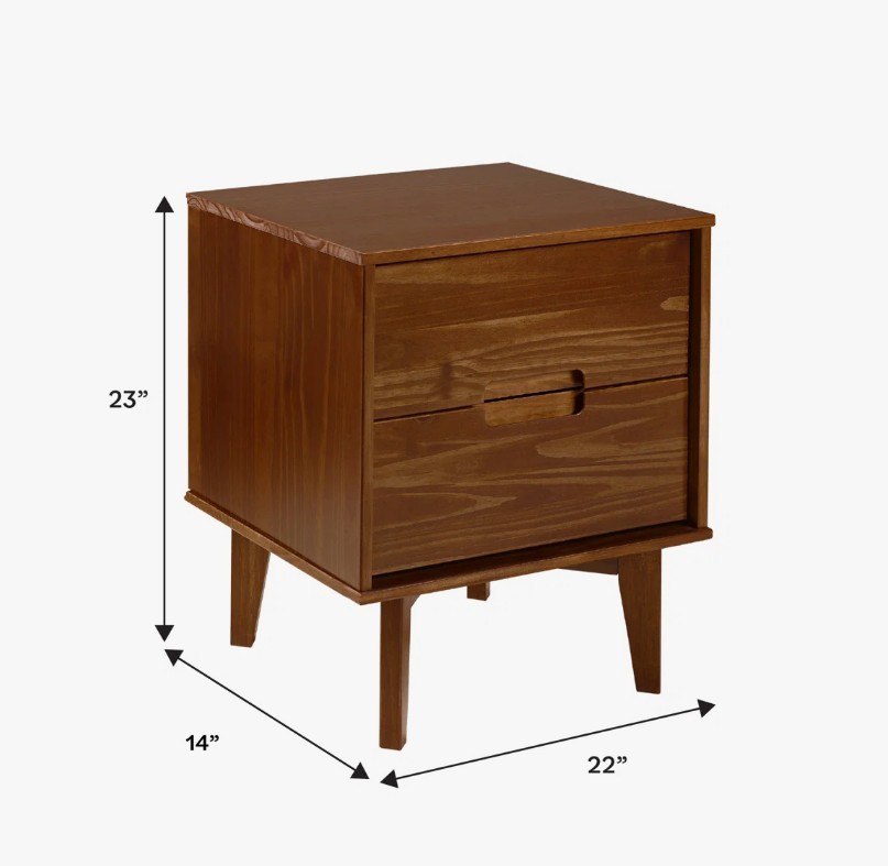 Pair of Walnut Color Nightstands - photo 4