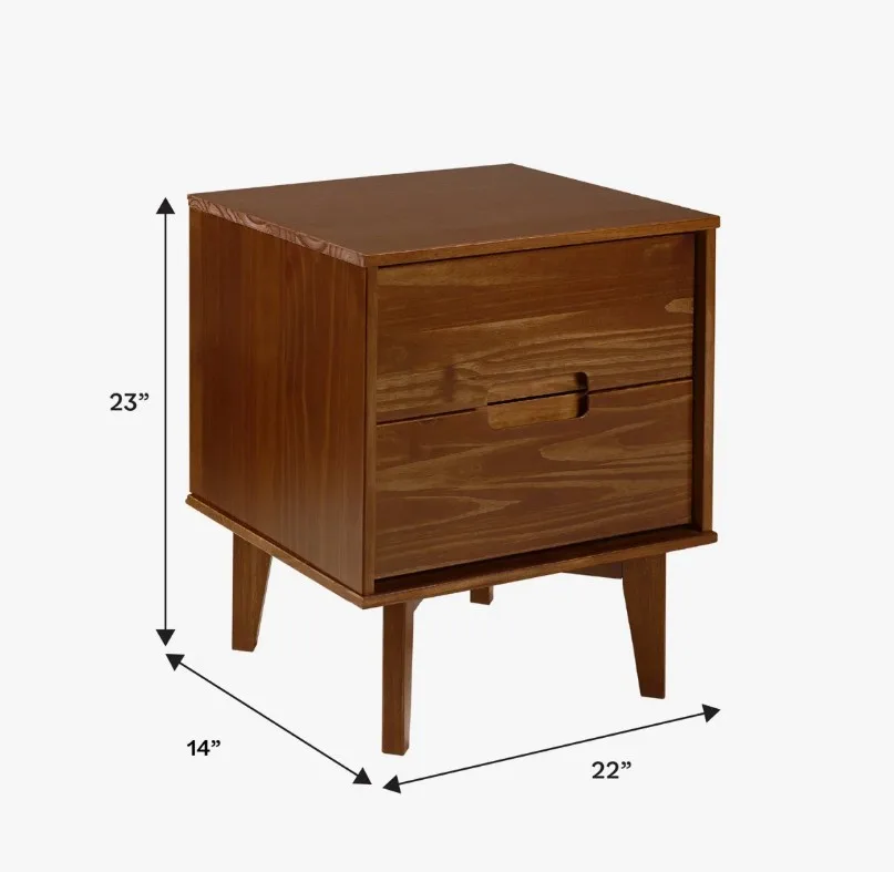 Pair of Walnut Color Nightstands - photo 4