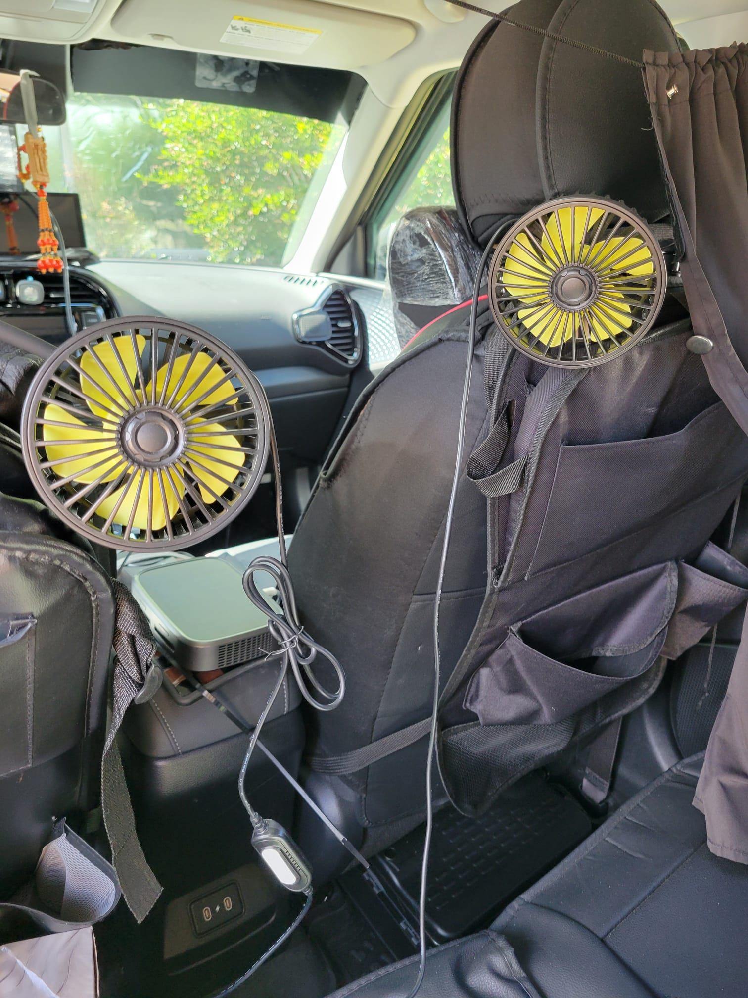 Dual USB Car Headrest Fans (2 Fans) – Like New