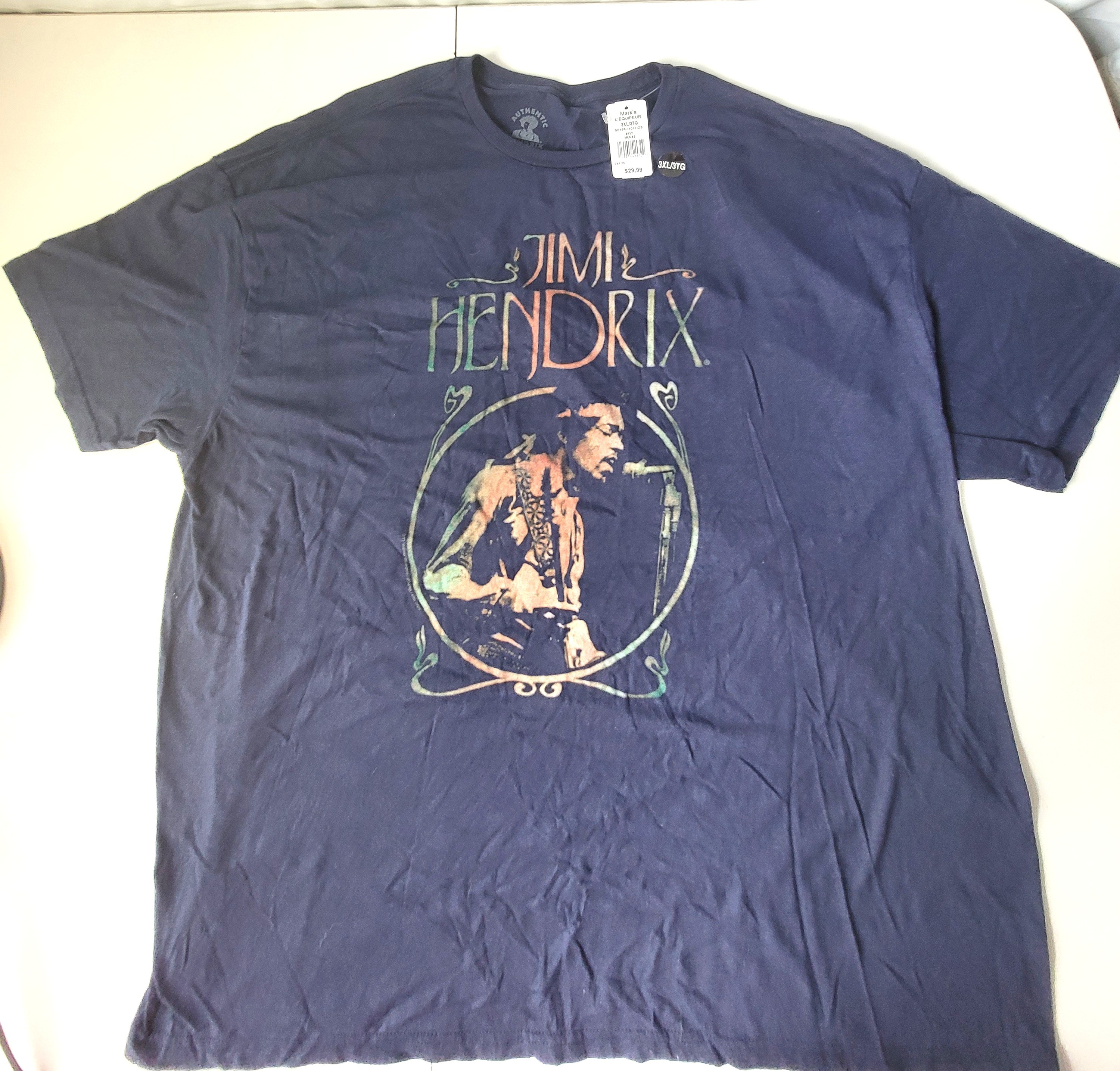 New Mark's Work Wearhouse Jimi Hendrix Graphic Tee Navy Blue 3XL - photo 3