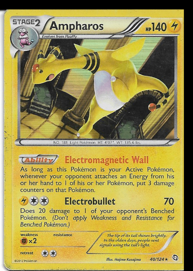 Pokemon Ampharos 40/124 Dragons Exalted Holo Rare MP
