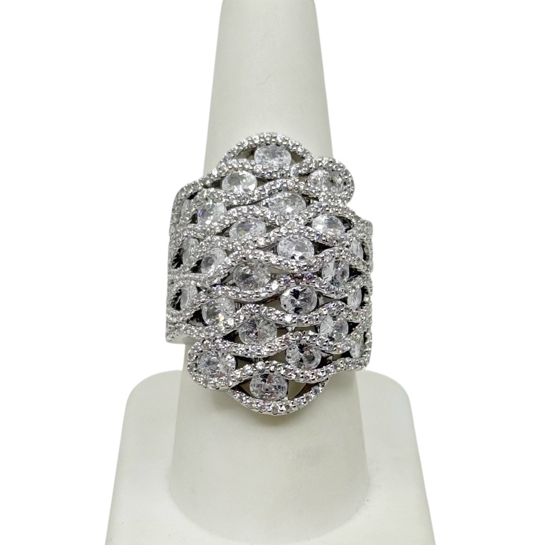 FZN 925 sterling silver Cubic Zirconia cocktail ring - photo 2