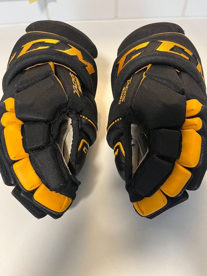 CCM Tacks 9080 Black & Orange Hockey 12" Gloves