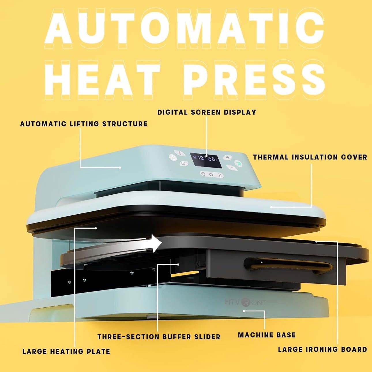 HTVRONT Auto Heat Press Machine 15x15" Sublimation/Release Desig - photo 5