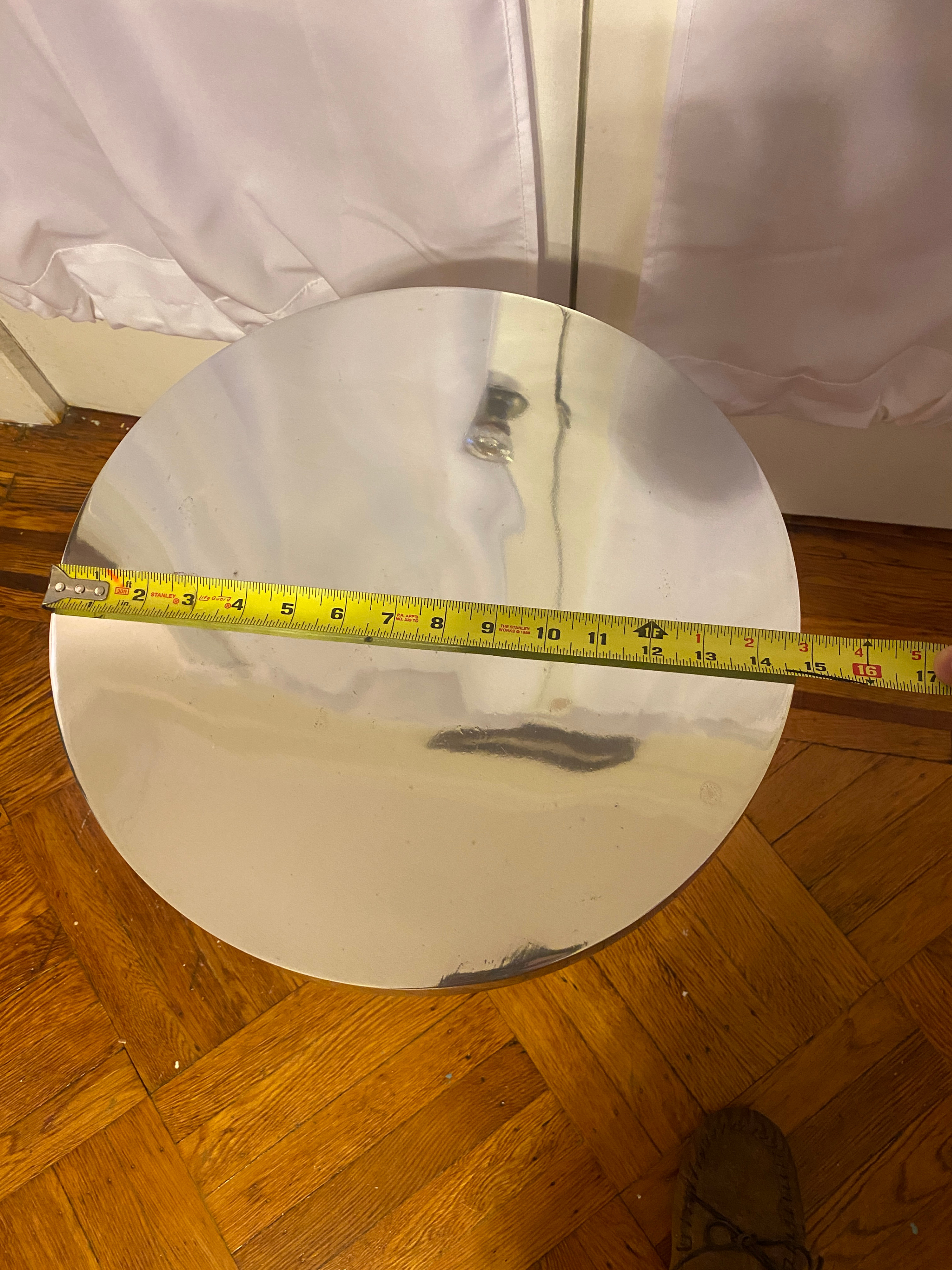 HomeRoots Buffed Aluminum Curve Side End Table - photo 4