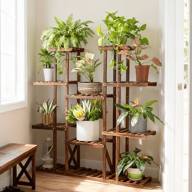11 Level Solid Wood Plant Stand, Storage, or Display