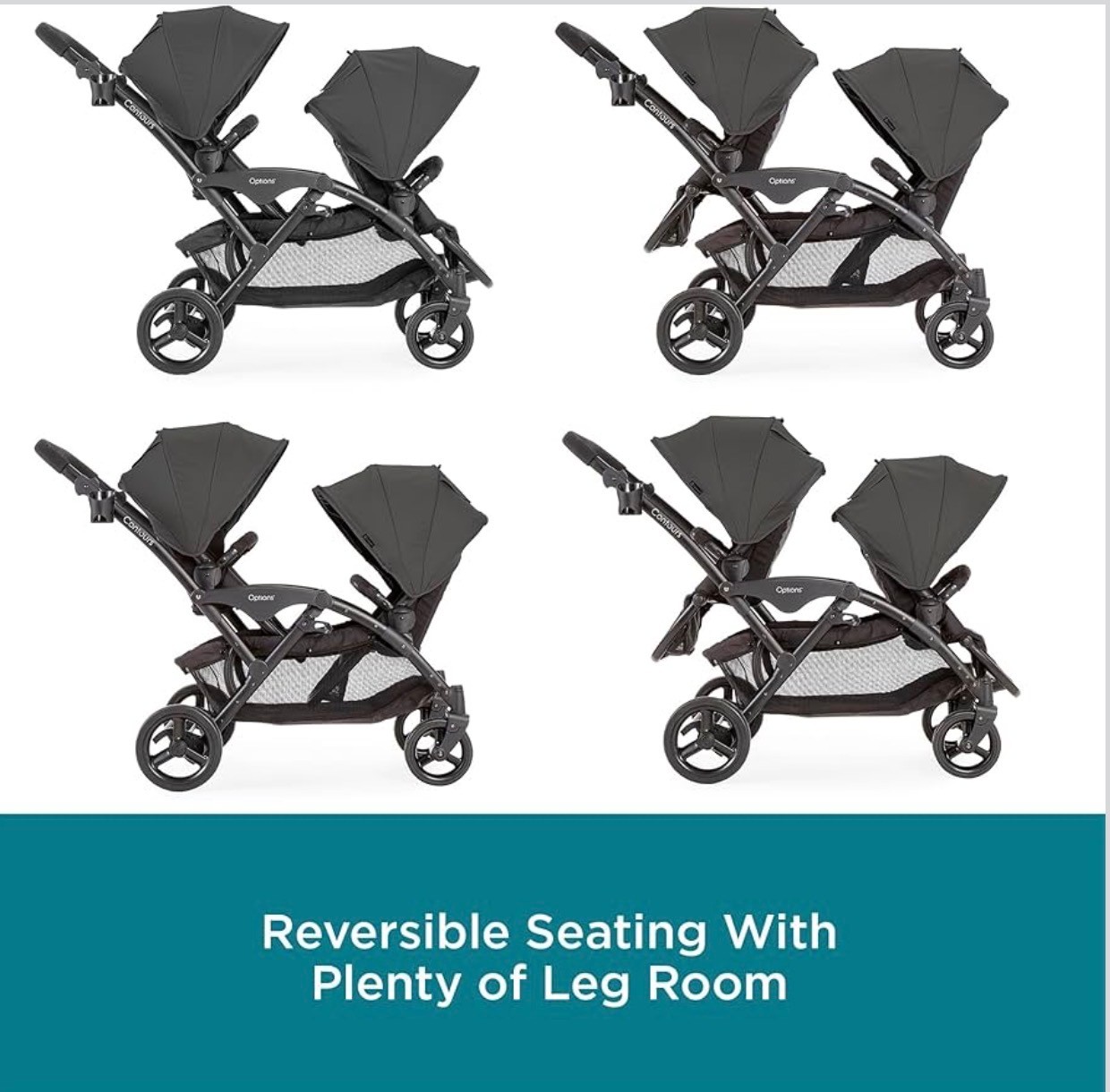 Lightweight Inline Tandem Double Stroller V2 Reversible Seats - photo 3
