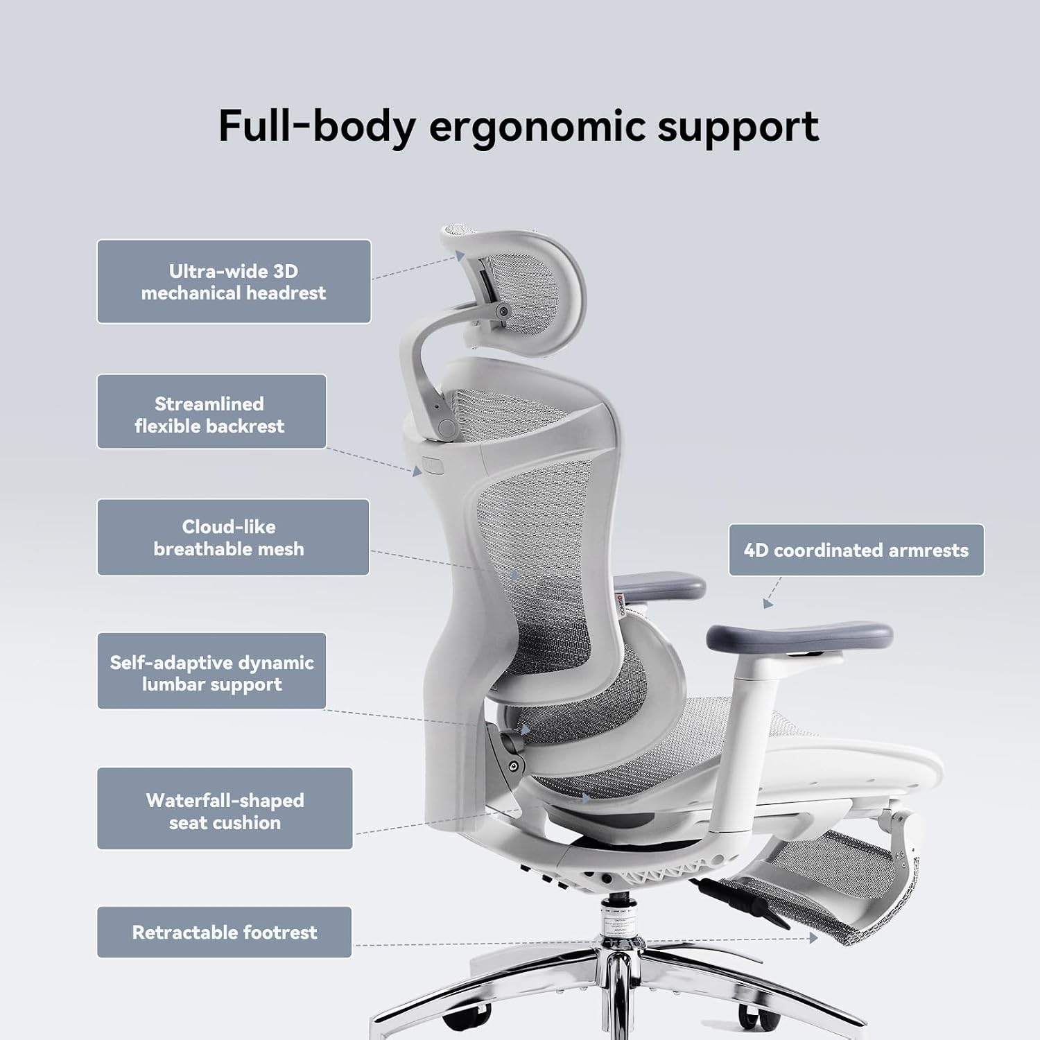 SIHOO Doro C300 Ergonomic Office Chair with Footrest - photo 3