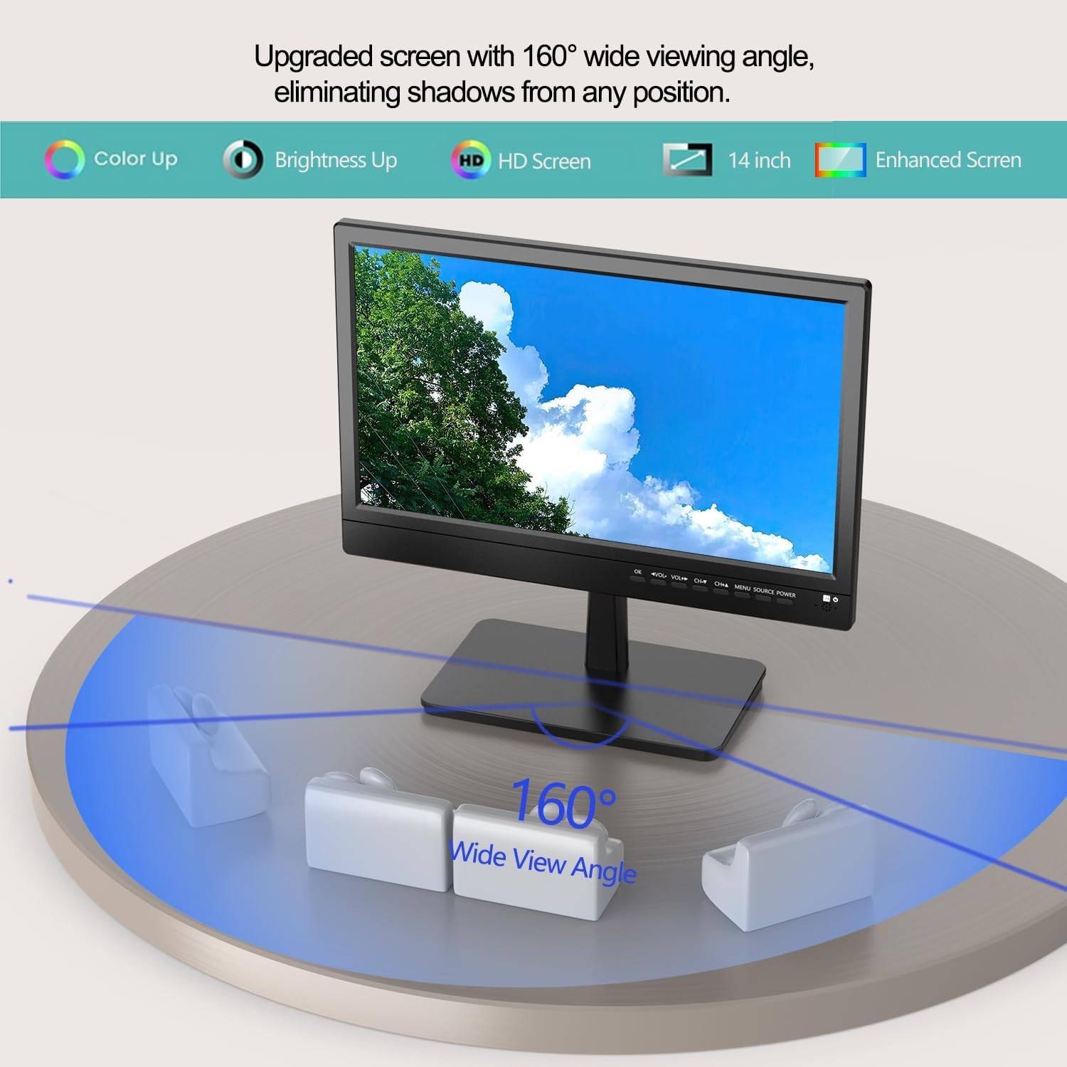 Feihe 14 inch Small Flat Screen TV with Antenna ATSC Tuner - photo 3