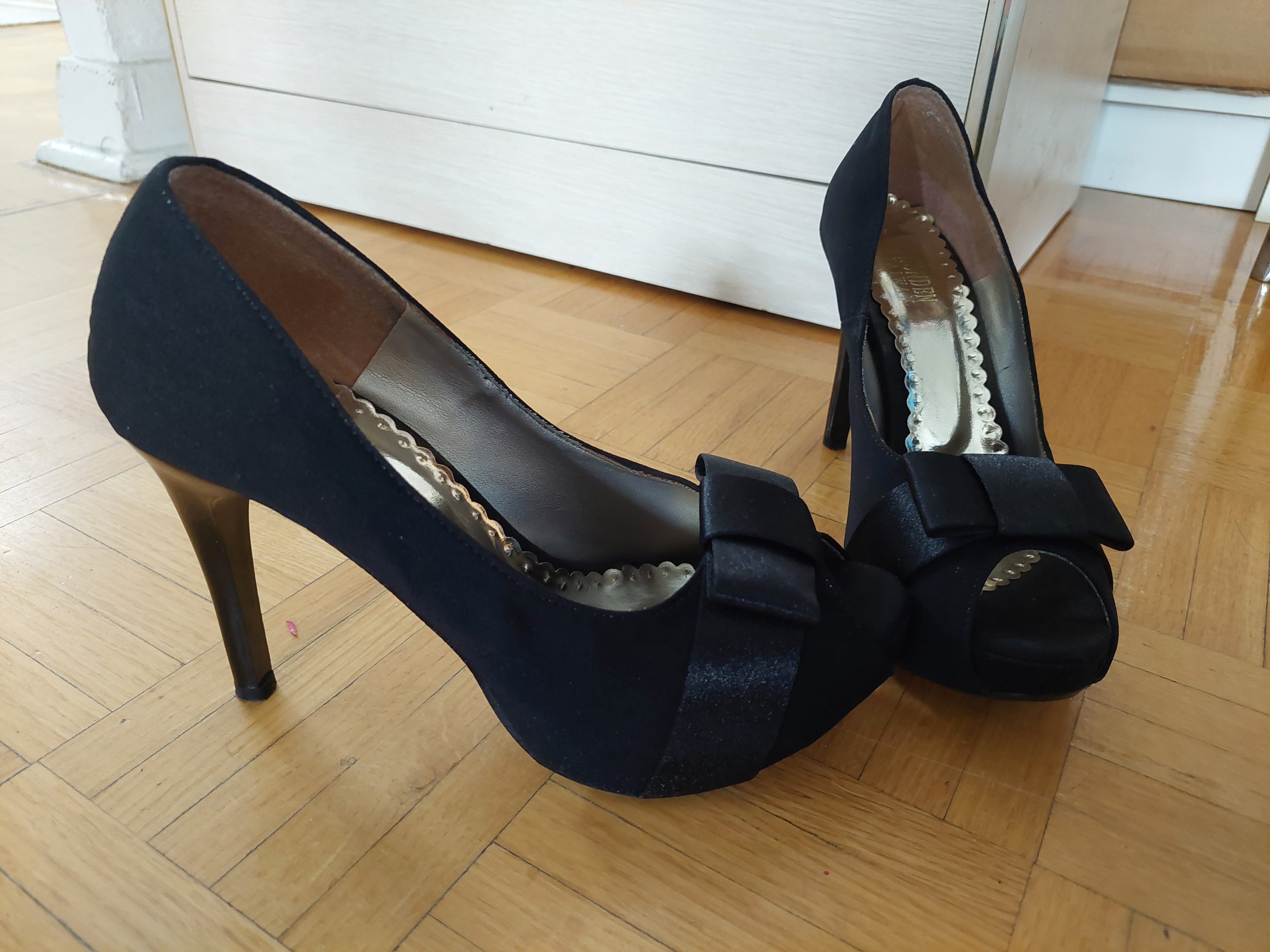 Cute Bow Stilettos Black Peep Toe Heels Prom Shoes - photo 4