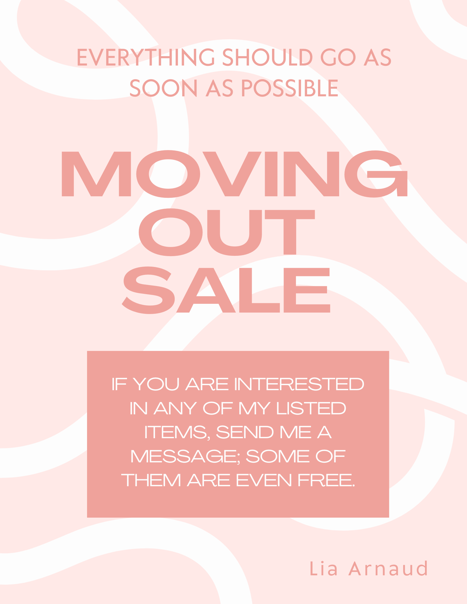 Moving out sale