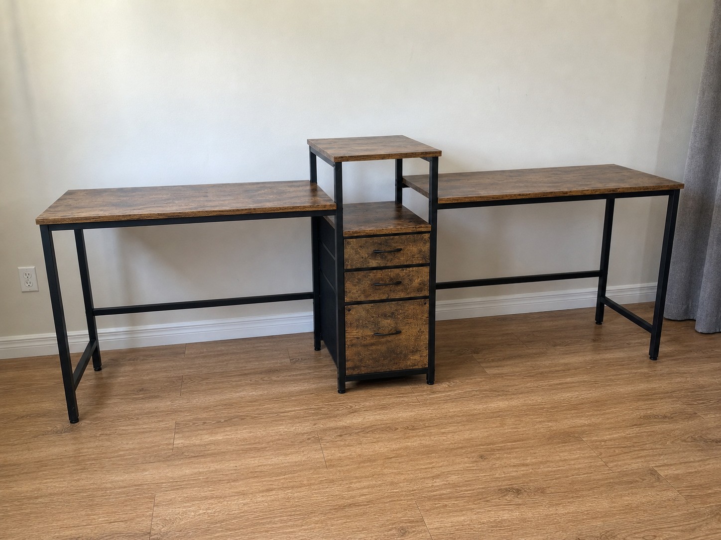 93" 2-Person Computer Desk + Power Outlets - $60