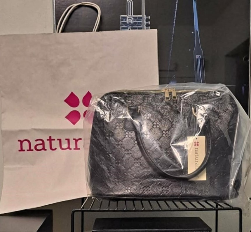 New Naturalizer Black Genuine Leather Satchel Handbag+Free Strap