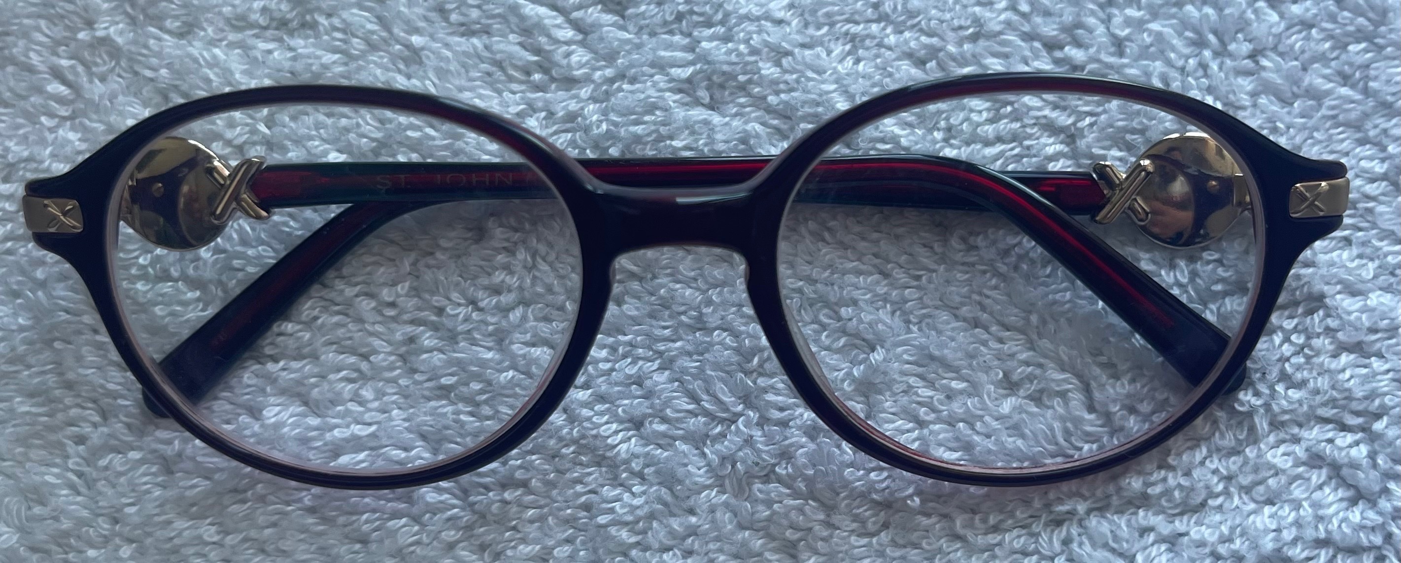 Vintage St. John Luxury Eyeglass Frames (Ruby Red & Gold) - photo 3