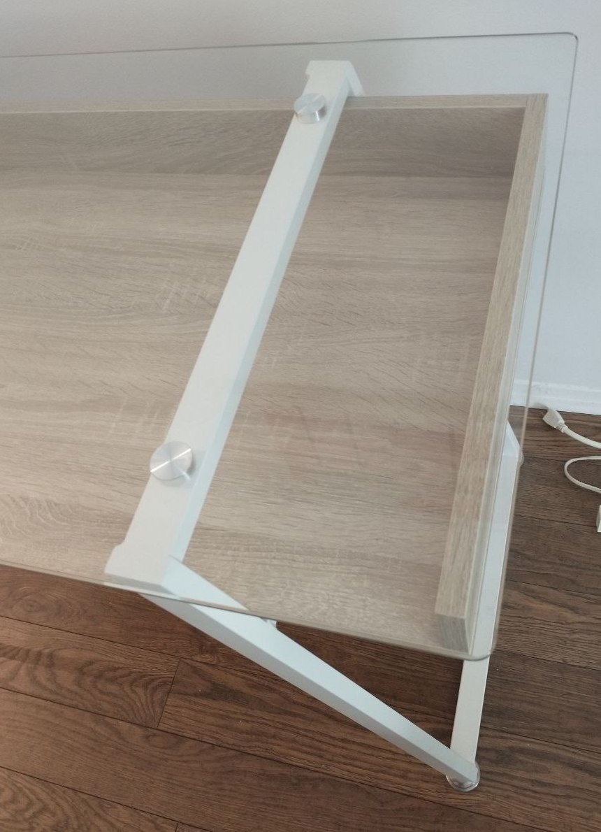 Glass-top Desk with Metal Legs - photo 3