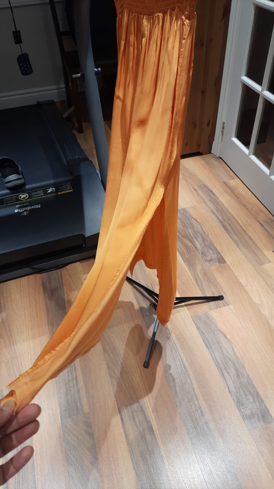 Aerie Shine Orange Midi Skirt with Side Slits - photo 2
