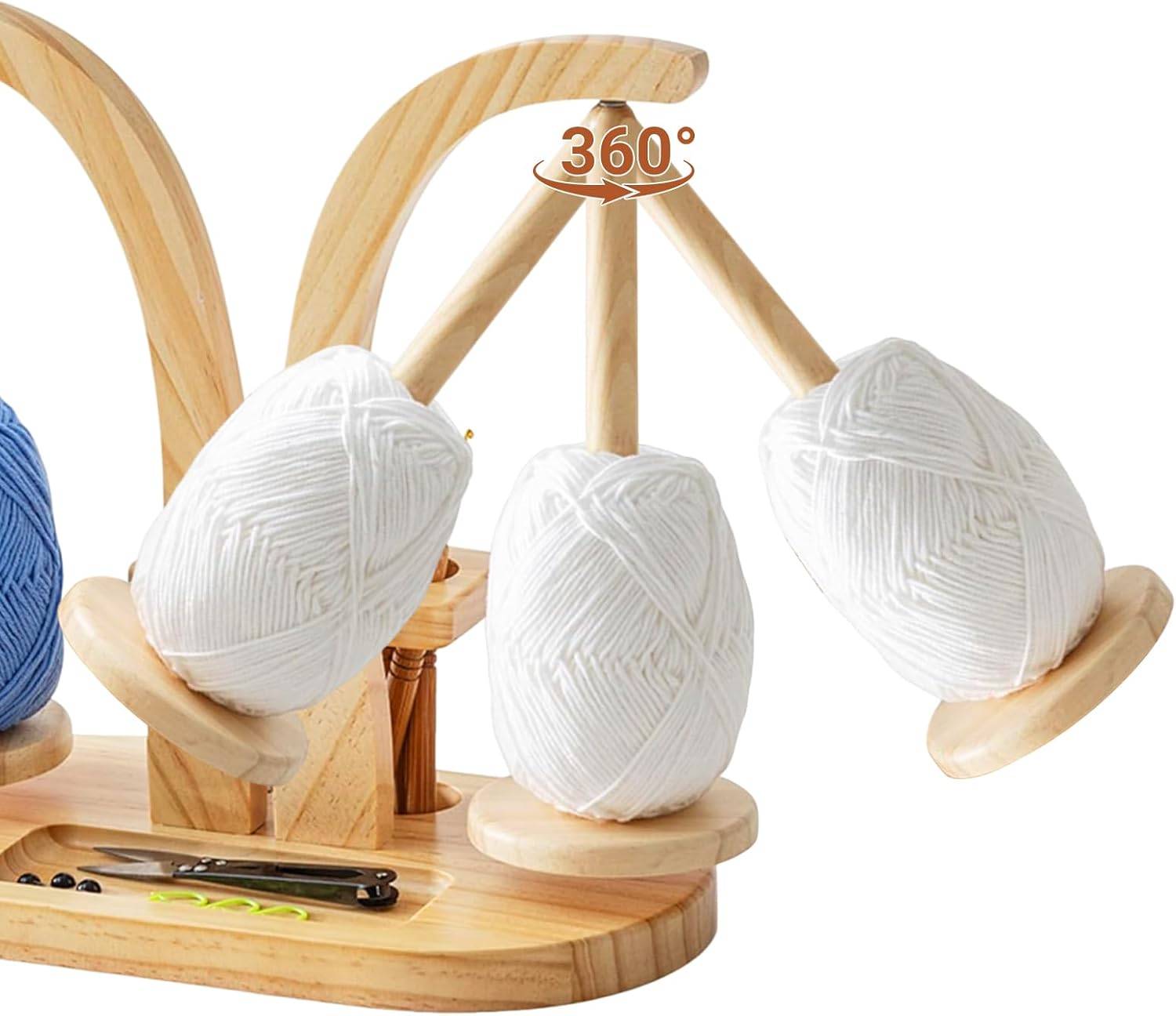 Wooden Yarn Holder & Winder with Phone Stand - photo 5