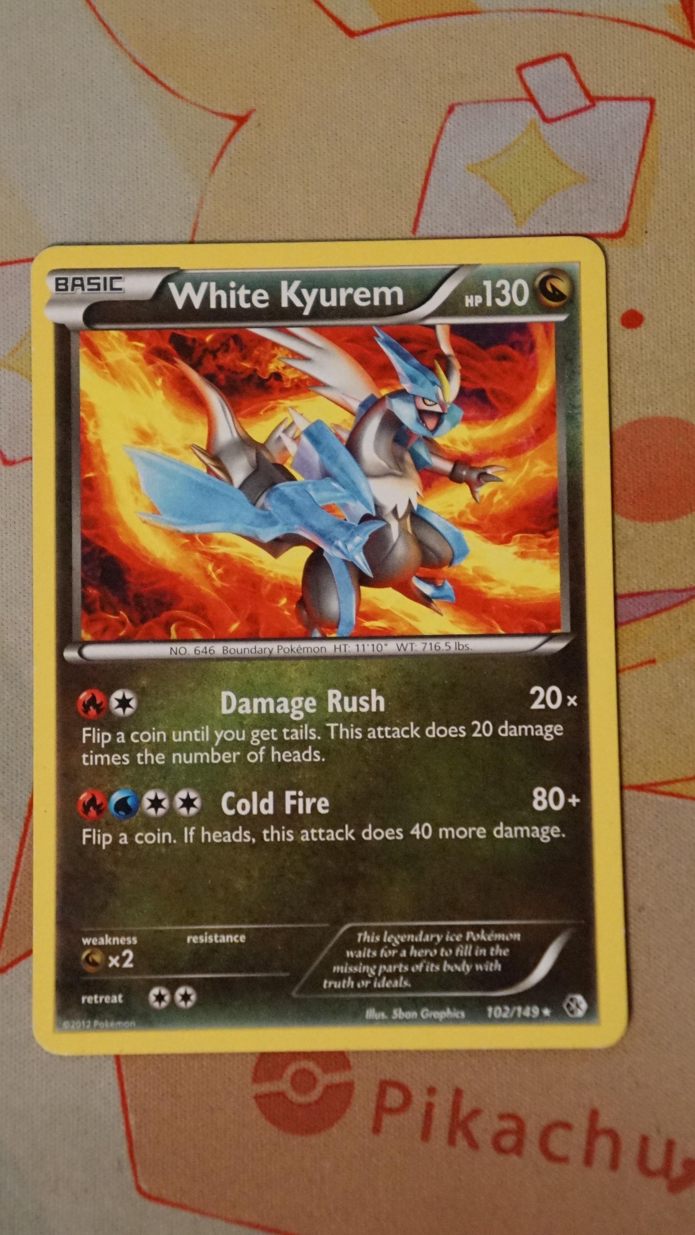 Pokemon White Kyurem 102/149 Boundaries Crossed Non-Holo LP - photo 3