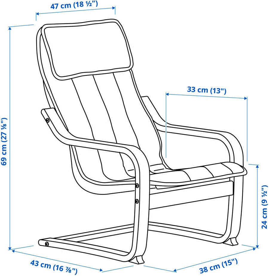 IKEA POÄNG Kids Armchair – Birch veneer/Dinosaur animal pattern - photo 5