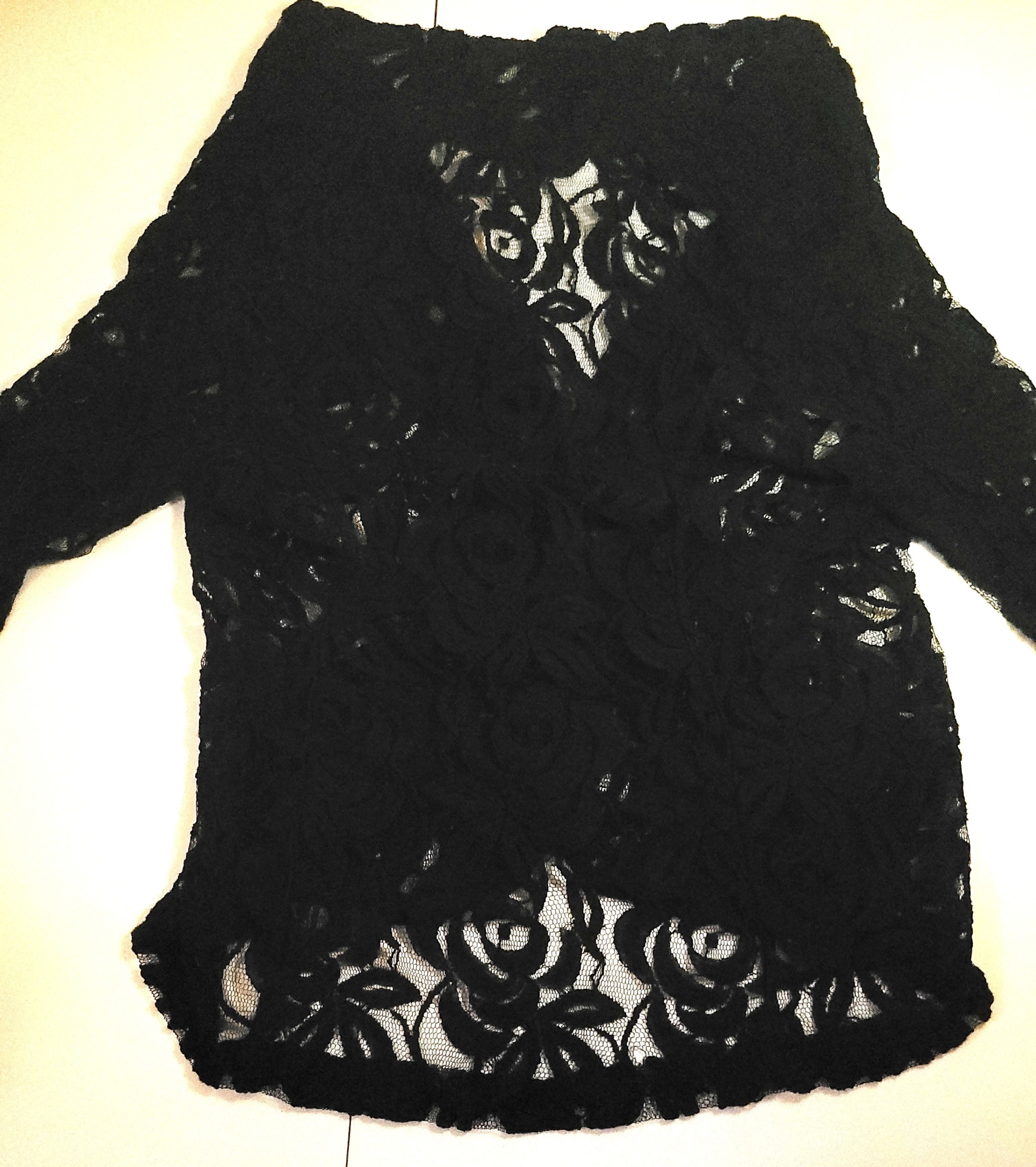 g:21 George Black Floral Lace Single-Button Blazer Jacket Size L - photo 3