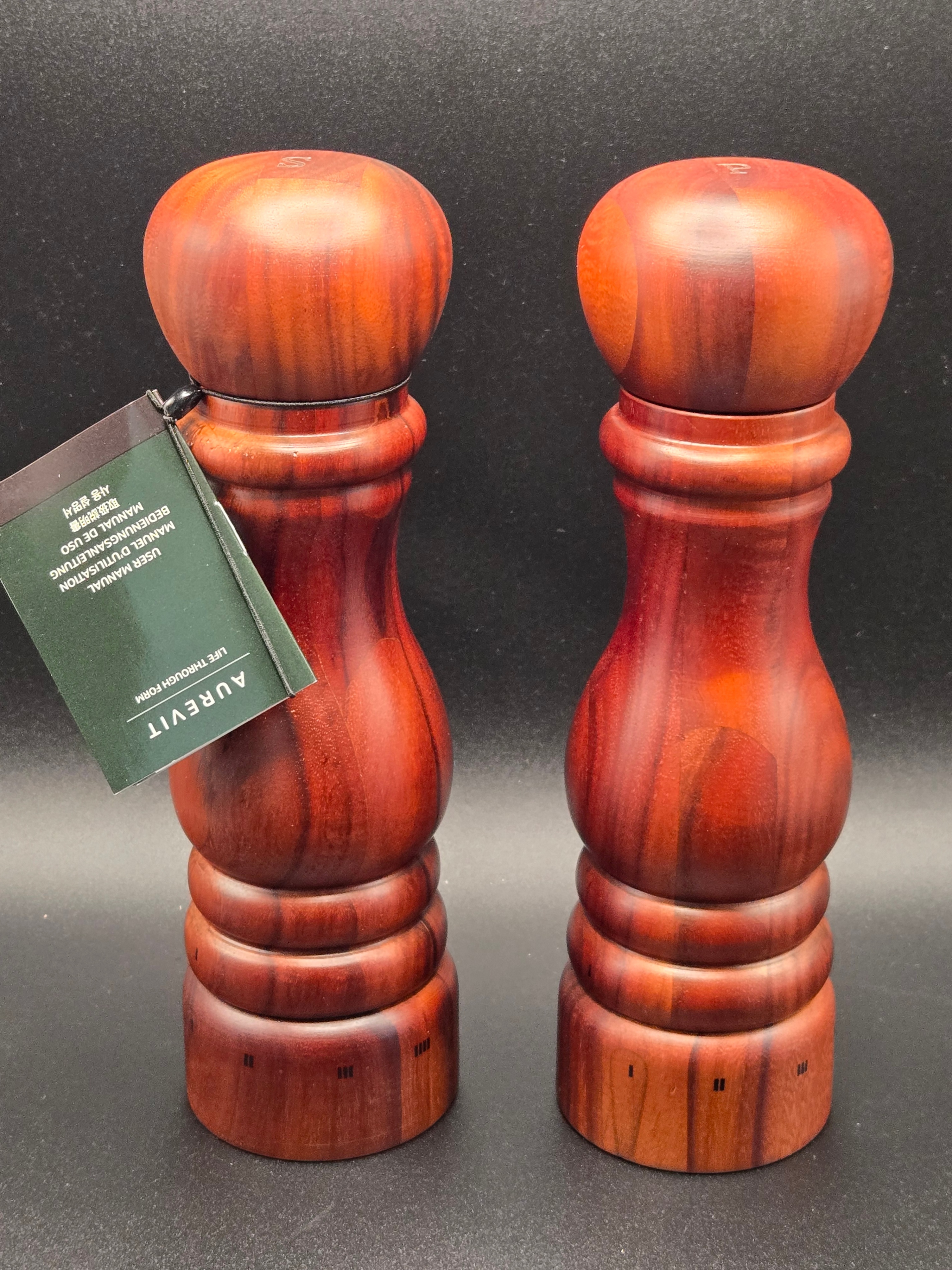 AUREVIT Wooden Salt & Pepper Grinder Set