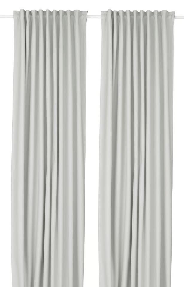 IKEA KORGMOTT White Blackout Curtains