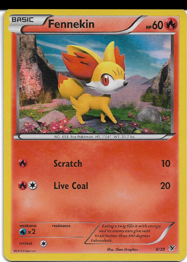 Pokemon Fennekin 8/39 Kalos Starter Set LP