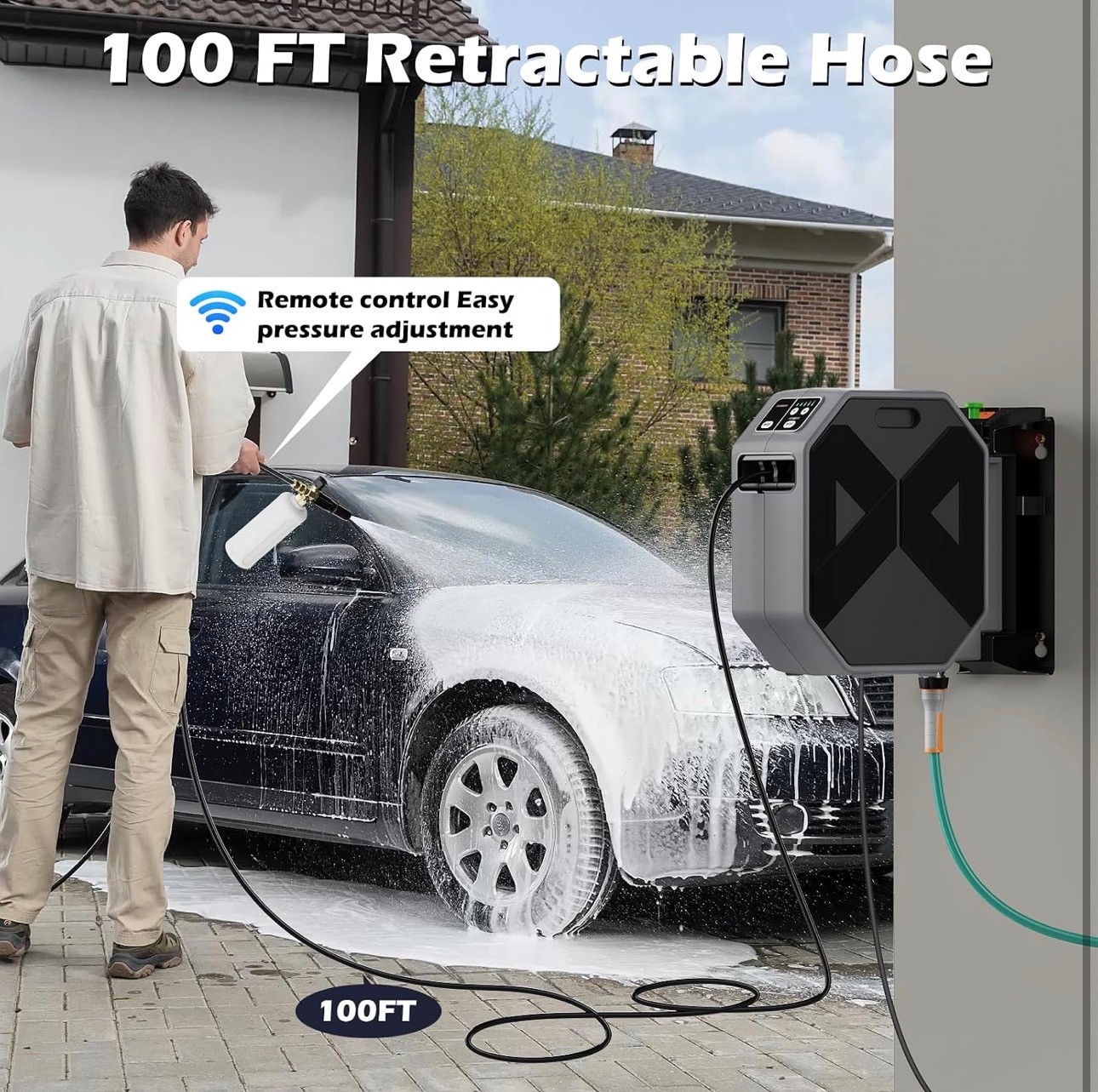 NEW: Wall Mounted Power Washer 100ft 3500 PSI 2.2 GPM Adjustable - photo 5