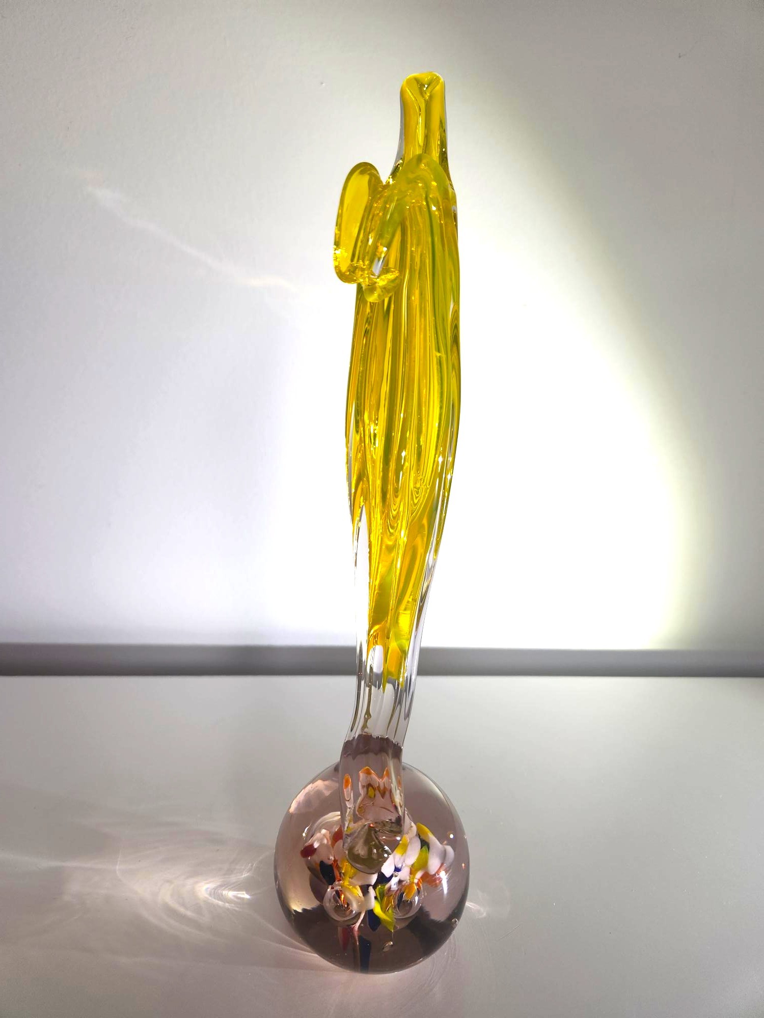 Vintage Art Glass Vase, Spiraling Abstract & Controlled Bubbles - photo 2