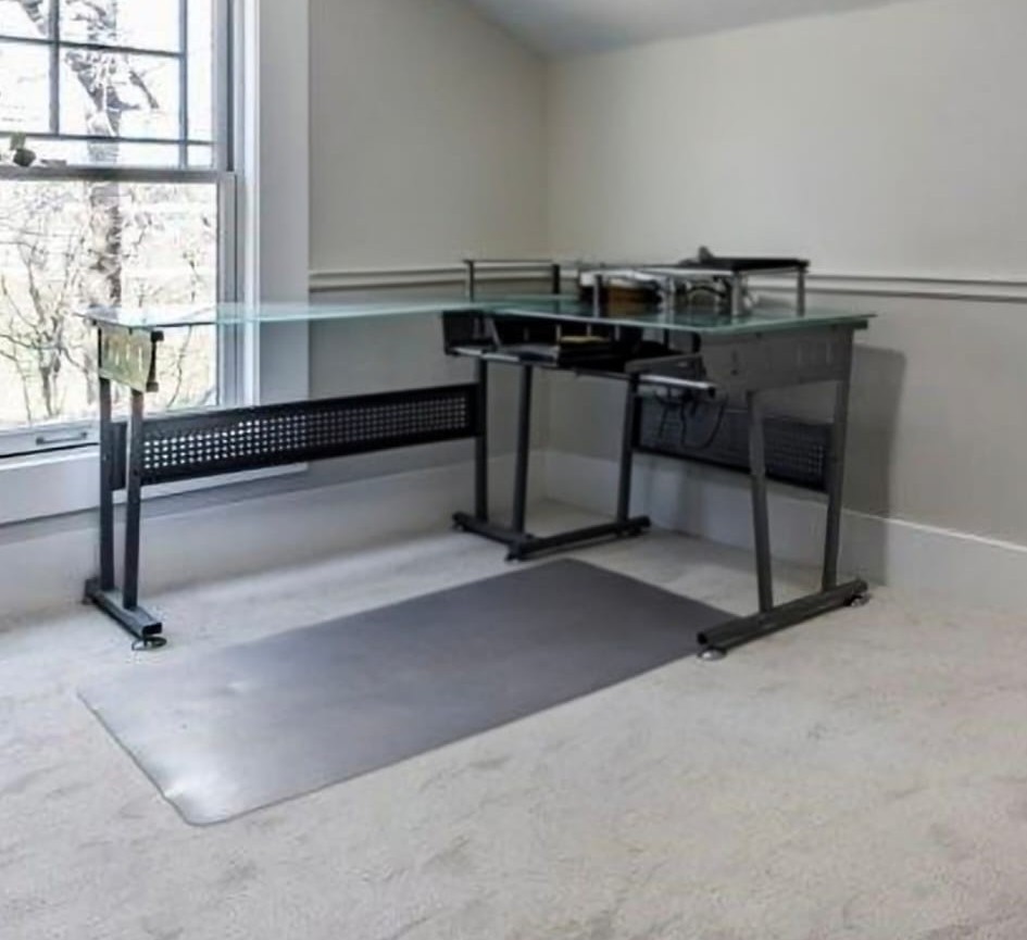 For Sale - Glass Office Work Table with Metal Trim - photo 2