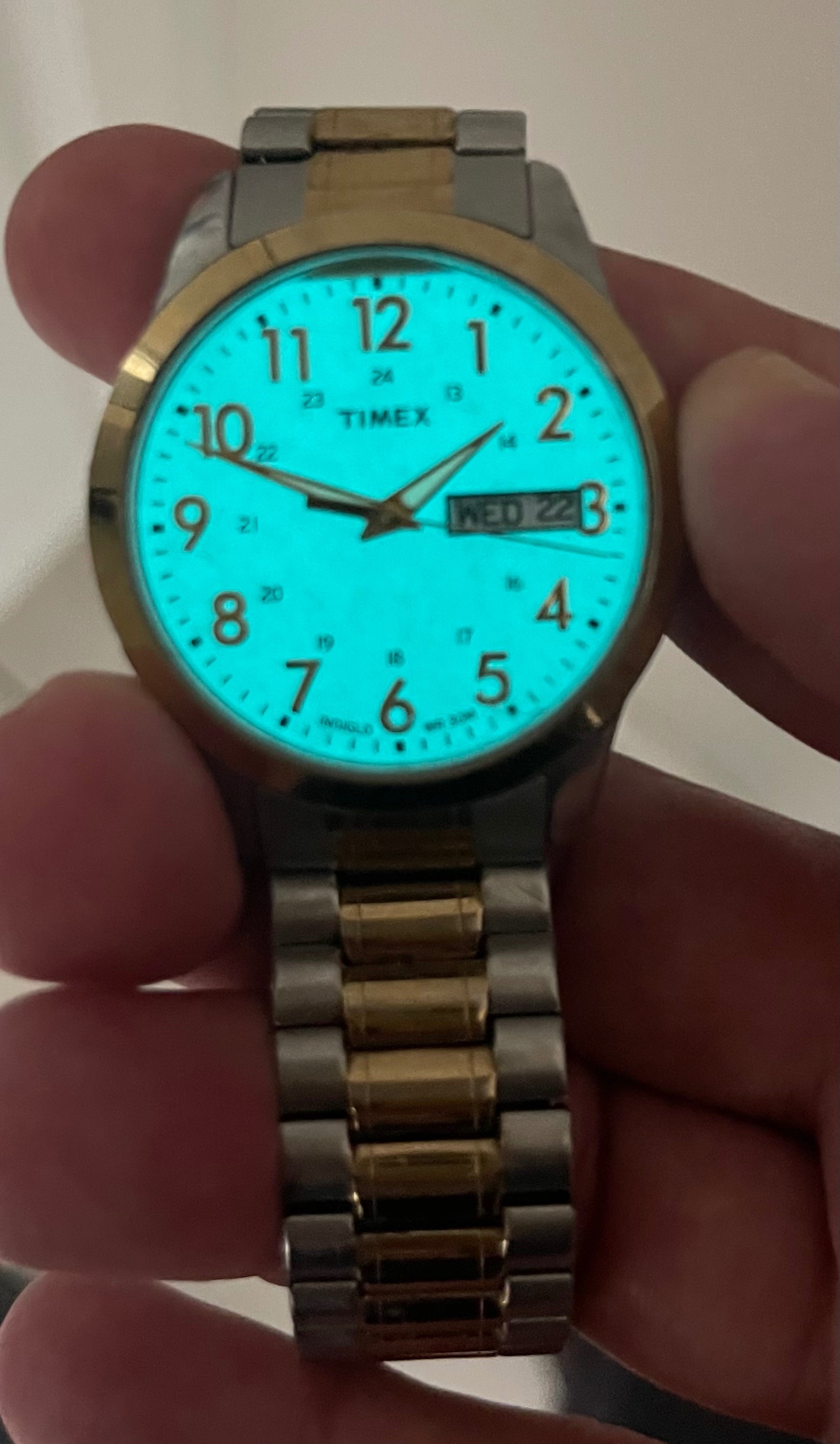 Timex Two-Tone Indiglo Stretch Watch (Working) - photo 4