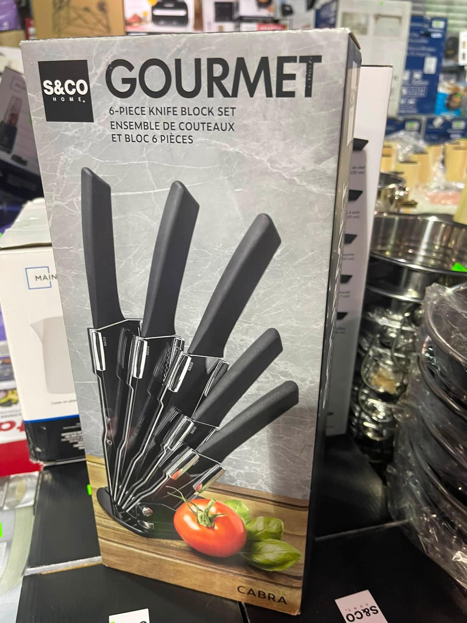 Kitchen Knife Set with Block, 6 PCS High Carbon Stainless Steel - photo 4