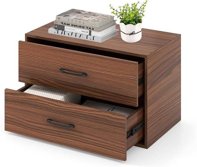 Walnut 2-Drawer Lateral Cabinet / Nightstand - Like New - photo 3