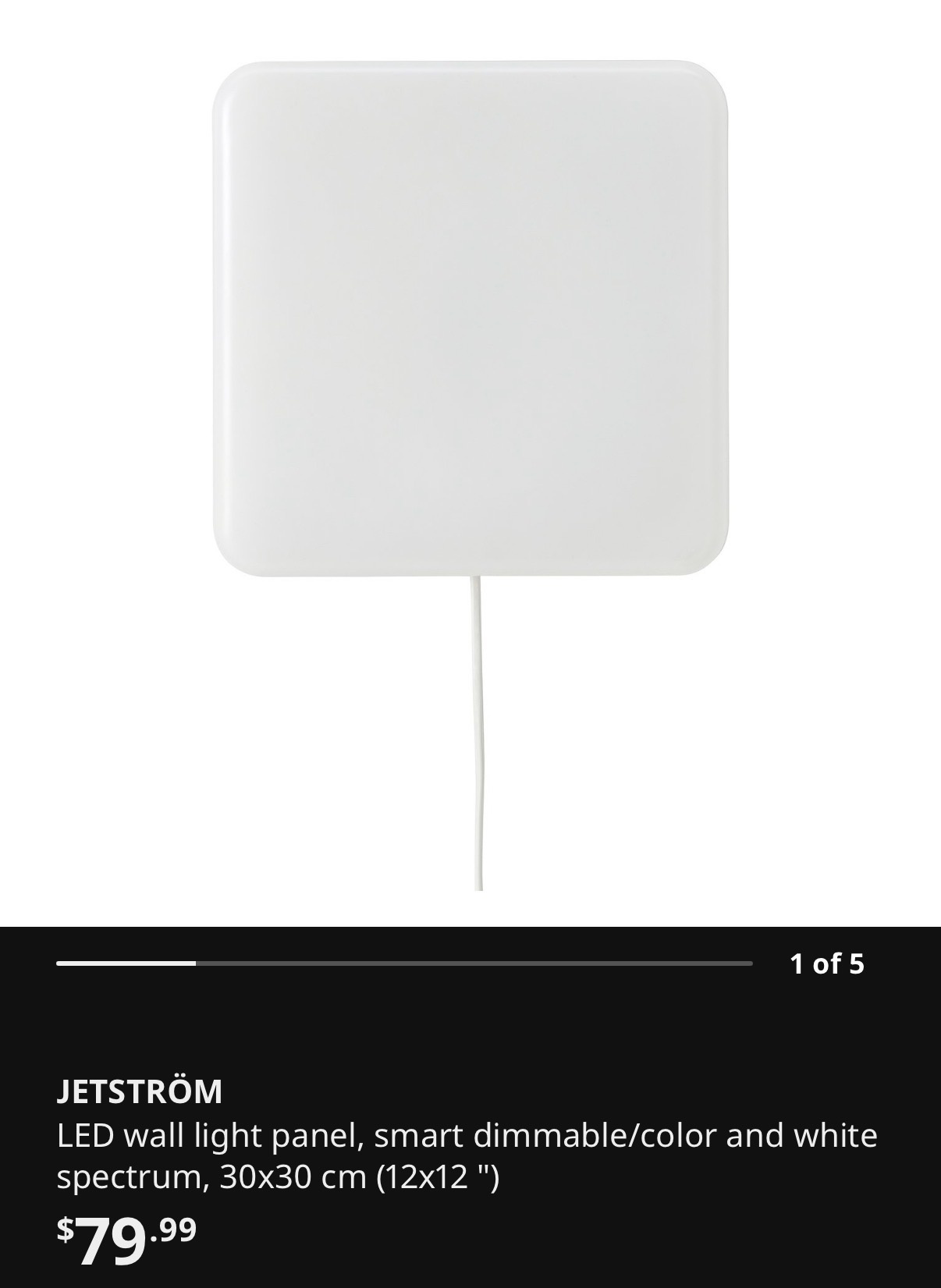 (IKEA) JETSTRÖM LED wall light panel + STYRBAR Remote control - photo 3