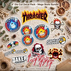 Skateboard decals 4" laminated waterproof