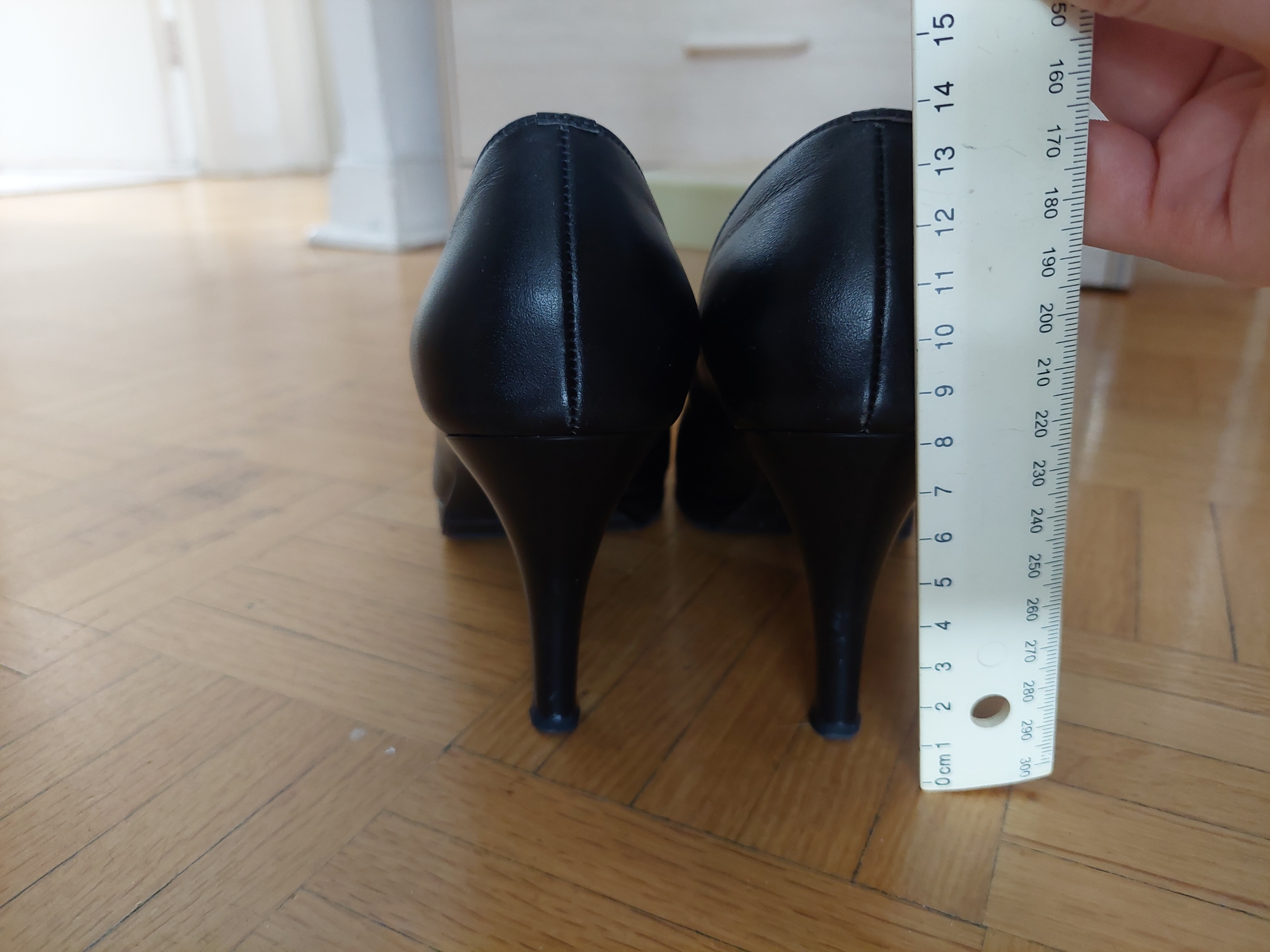 Genuine Leather Heels Classic Black Shoes Platform - photo 5