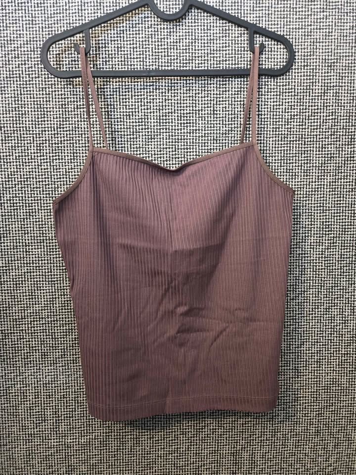 ARITZIA WILFRED SQUARE NECKLINE RIBBED TANK TOP WOMENS SIZE L
