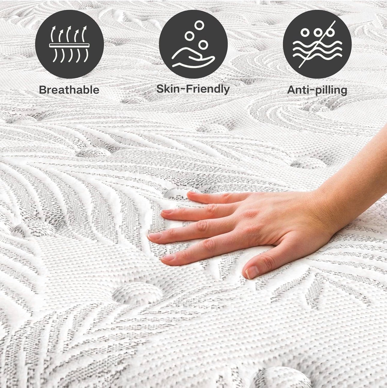 12" Full Hybrid Mattress CertiPUR-US Bed pressure/motion relief - photo 4