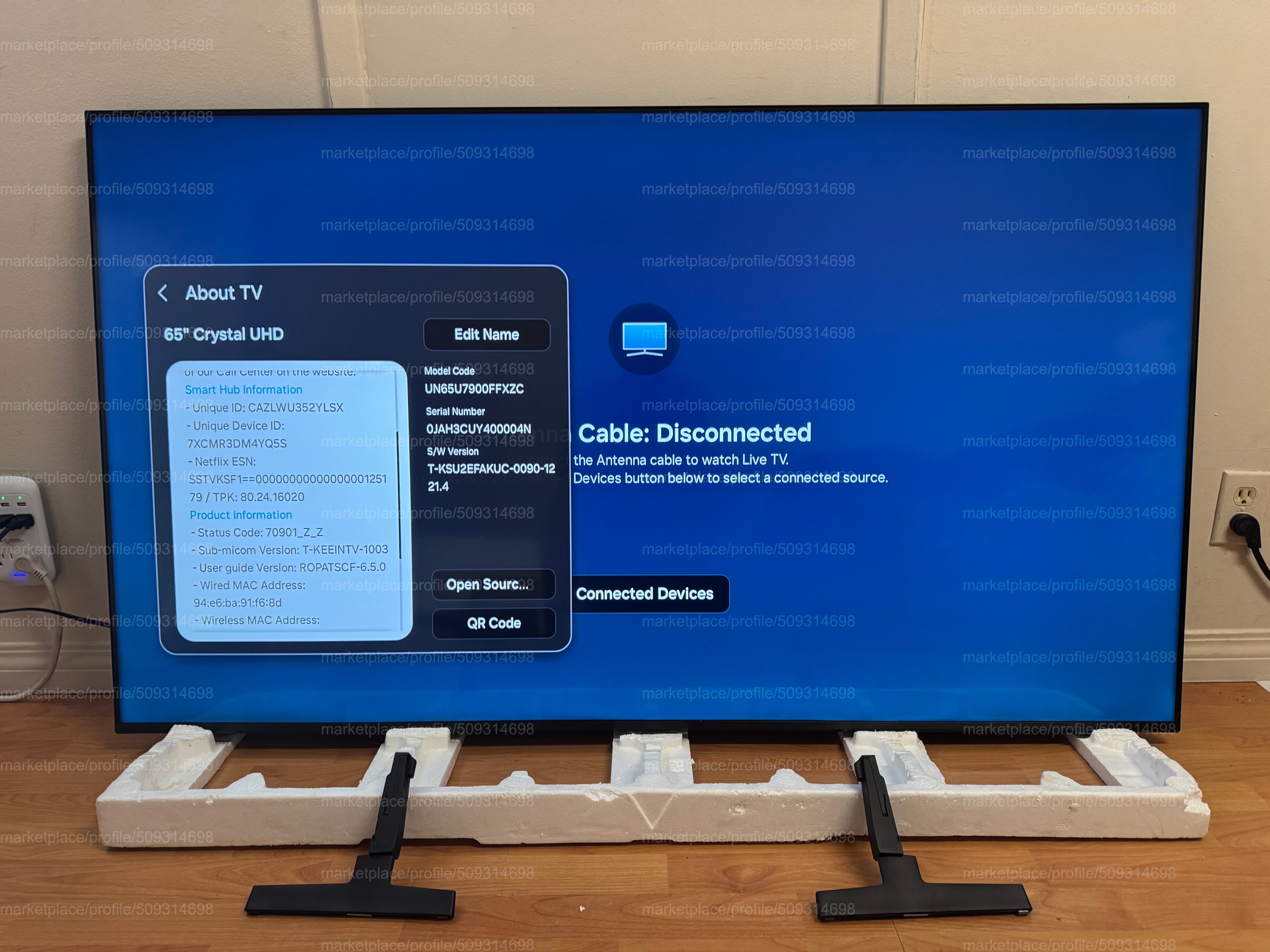 Like New! Samsung 65" UN65U7900F 4K UHD HDR LED Tizen Smart TV - photo 3