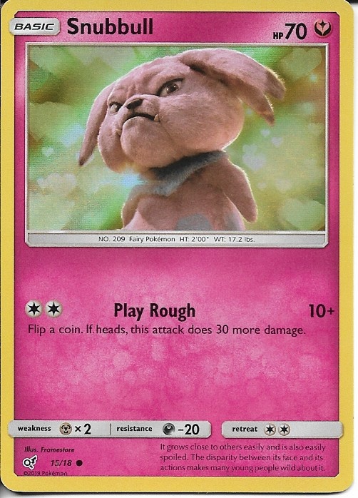 Pokemon Snubbull 15/18 Detective Pikachu Holo LP