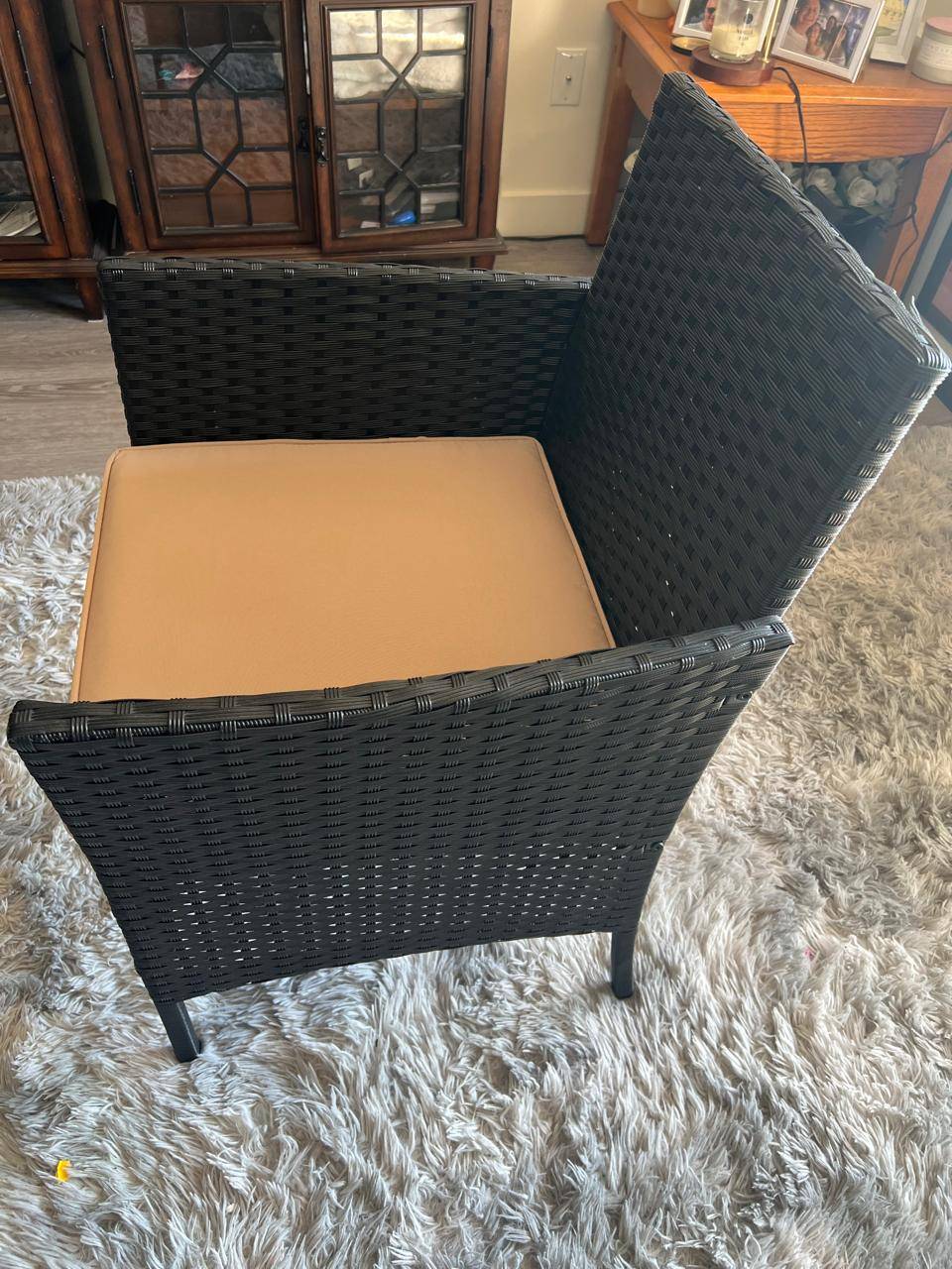 Black Wicker Patio Set - 2 Chairs & Side Table - photo 4